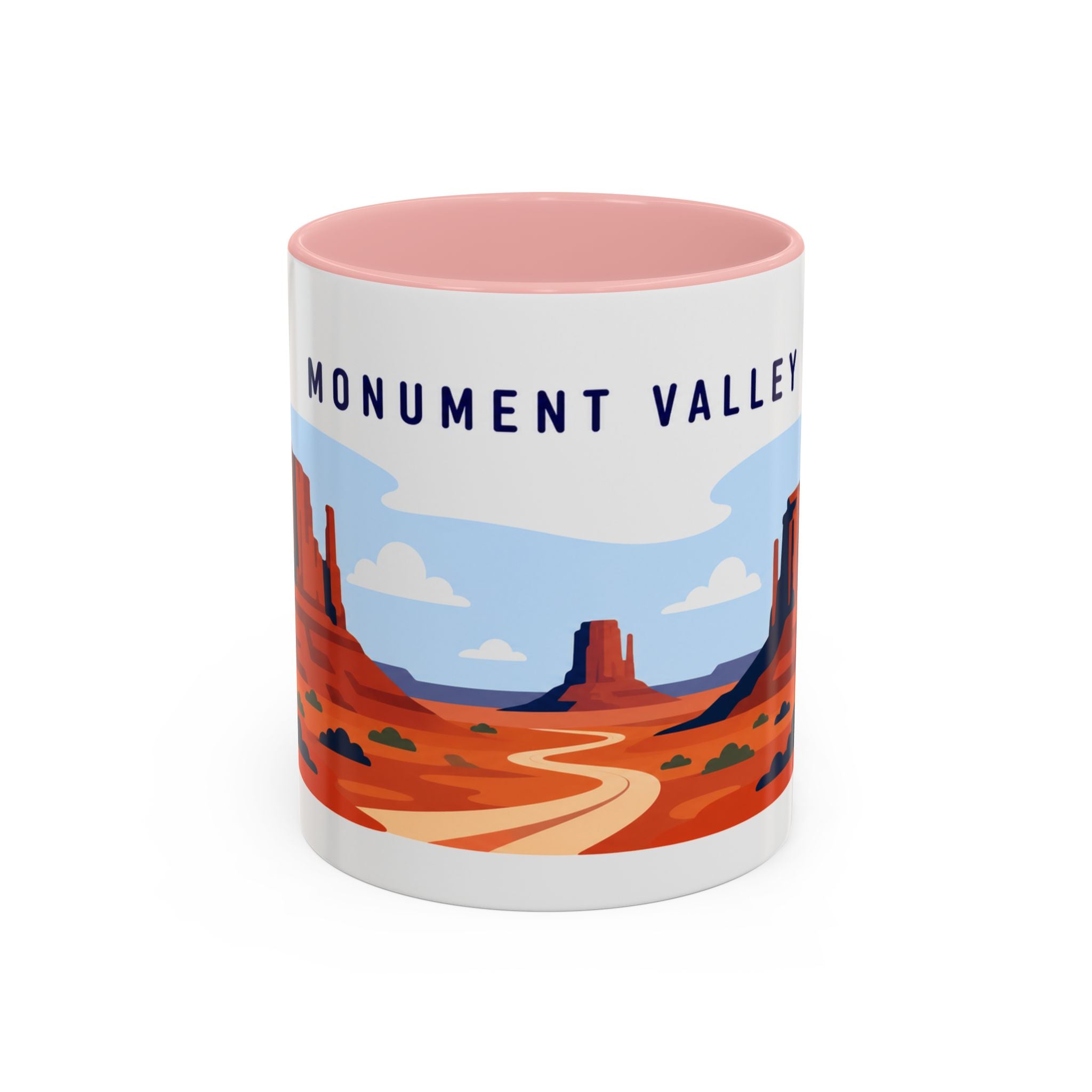 Monument Valley Coffee Mug | Travel Destination Souvenir Gift | Accent Color Ceramic 11oz 15oz