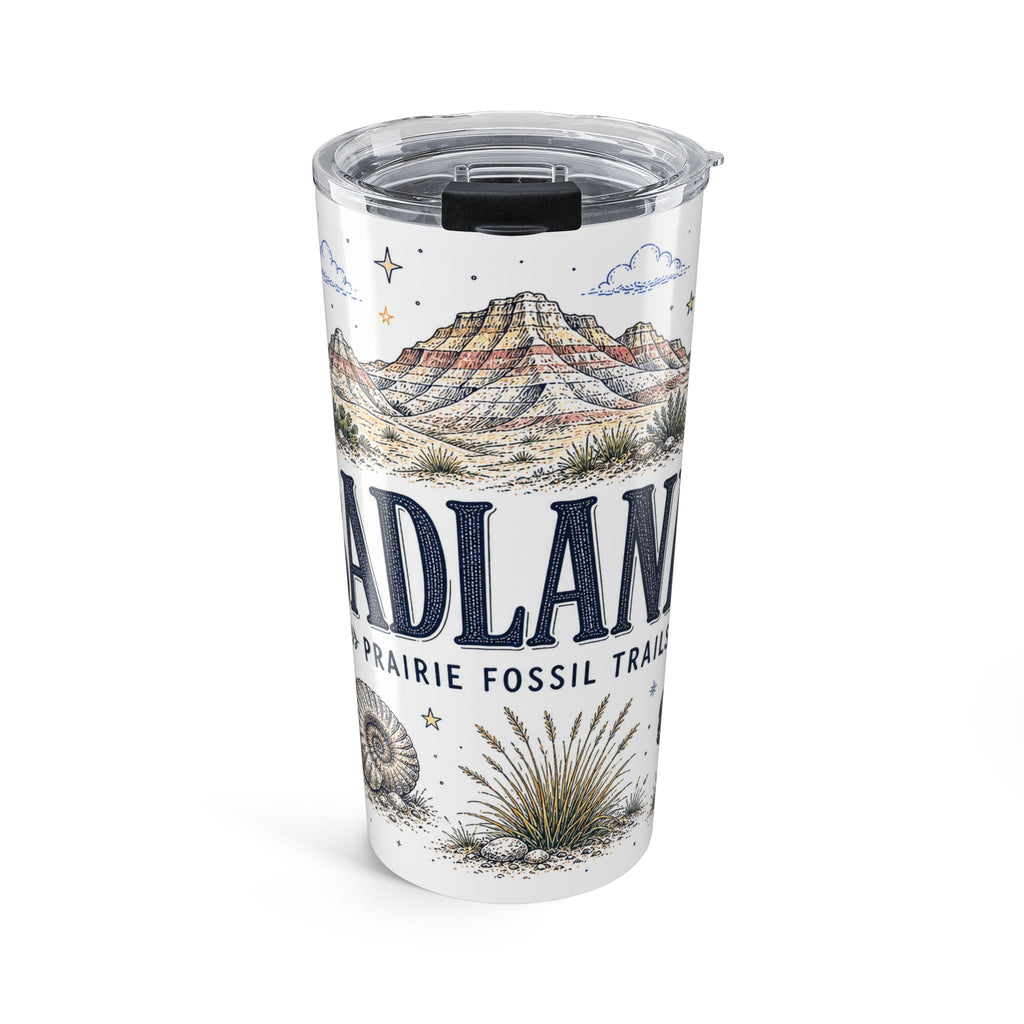 Badlands National Park 20oz Tumbler | South Dakota Prairie Fossil Hiking Gift | Insulated Stainless Steel Travel Cup