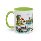 Stockton Illustrated Travel Mug | City Souvenir Accent Coffee Mug | 11oz 15oz Ceramic Cup