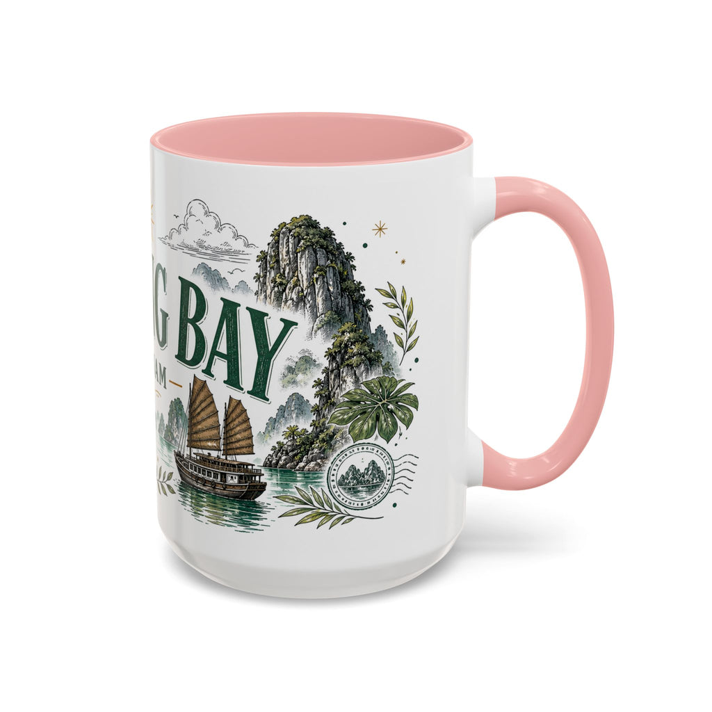 Ha Long Bay Coffee Mug | Travel Destination Souvenir Gift | Accent Color Ceramic 11oz 15oz