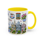 San Francisco Illustrated Travel Mug | City Souvenir Accent Coffee Mug | 11oz 15oz Ceramic Cup