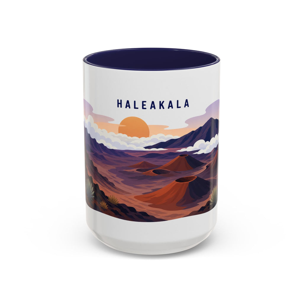 Haleakala National Park Coffee Mug | Solid Color Block Park Souvenir | 11oz 15oz Accent Mug