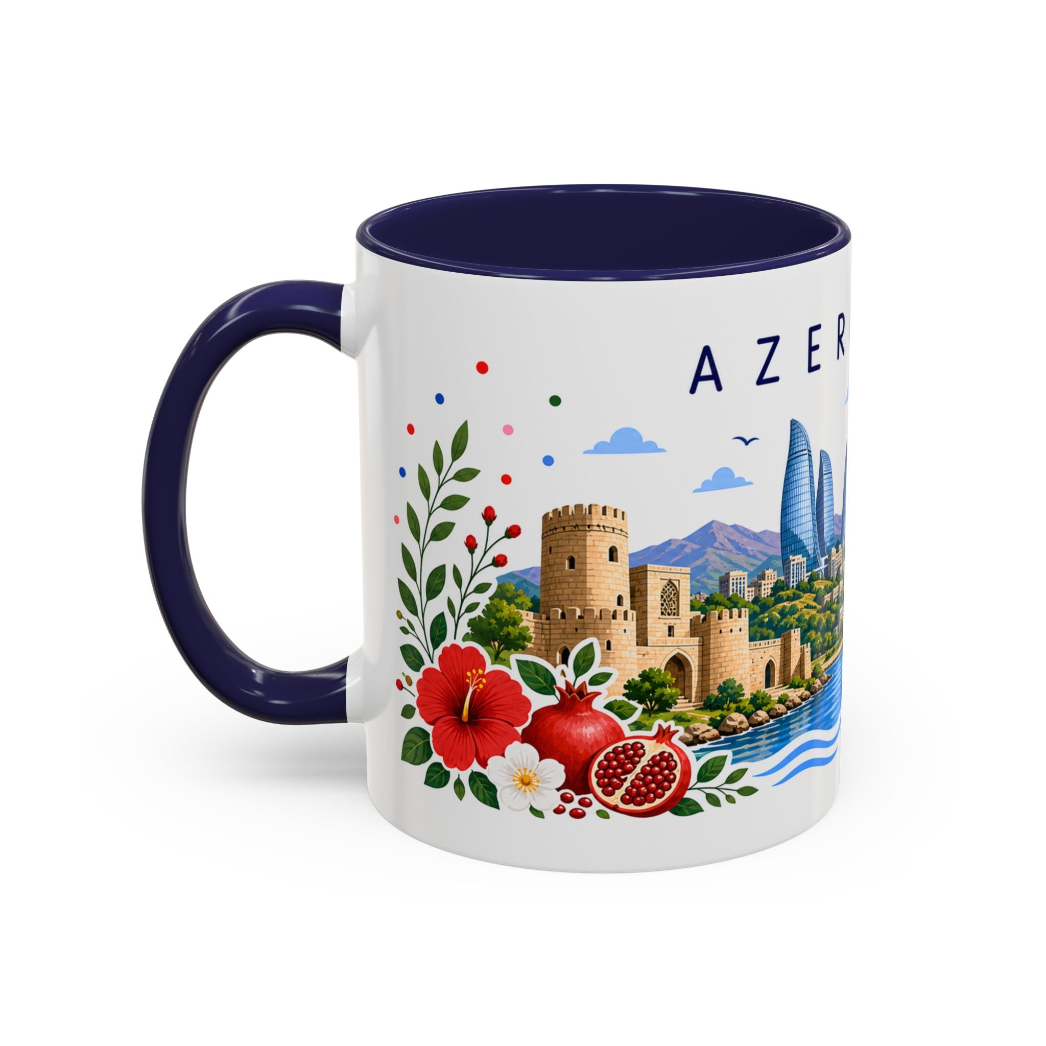 Azerbaijan Coffee Mug | Travel Souvenir Accent Mug | Place Gift Ceramic Cup 11oz 15oz