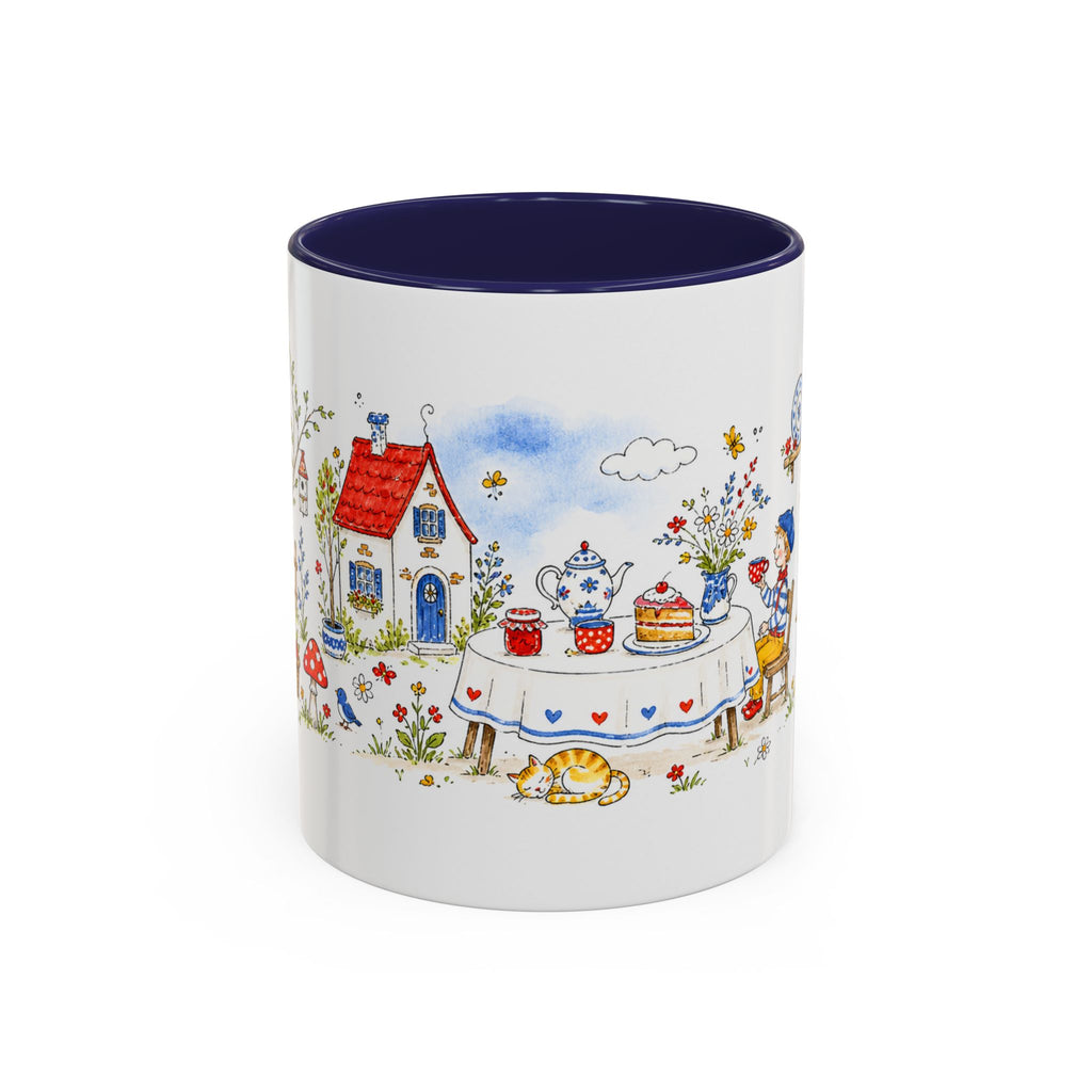 Storybook Cottage Breakfast Mug | Hand Painted Fairy Tale Accent Coffee Mug