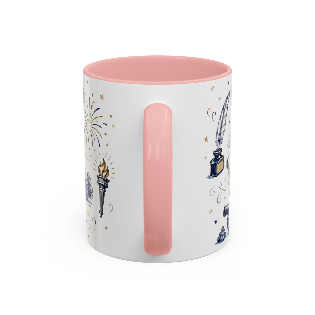 America 250 Coffee Mug | 1776-2026 Patriotic 4th of July Gift | Accent Color Ceramic 11oz 15oz