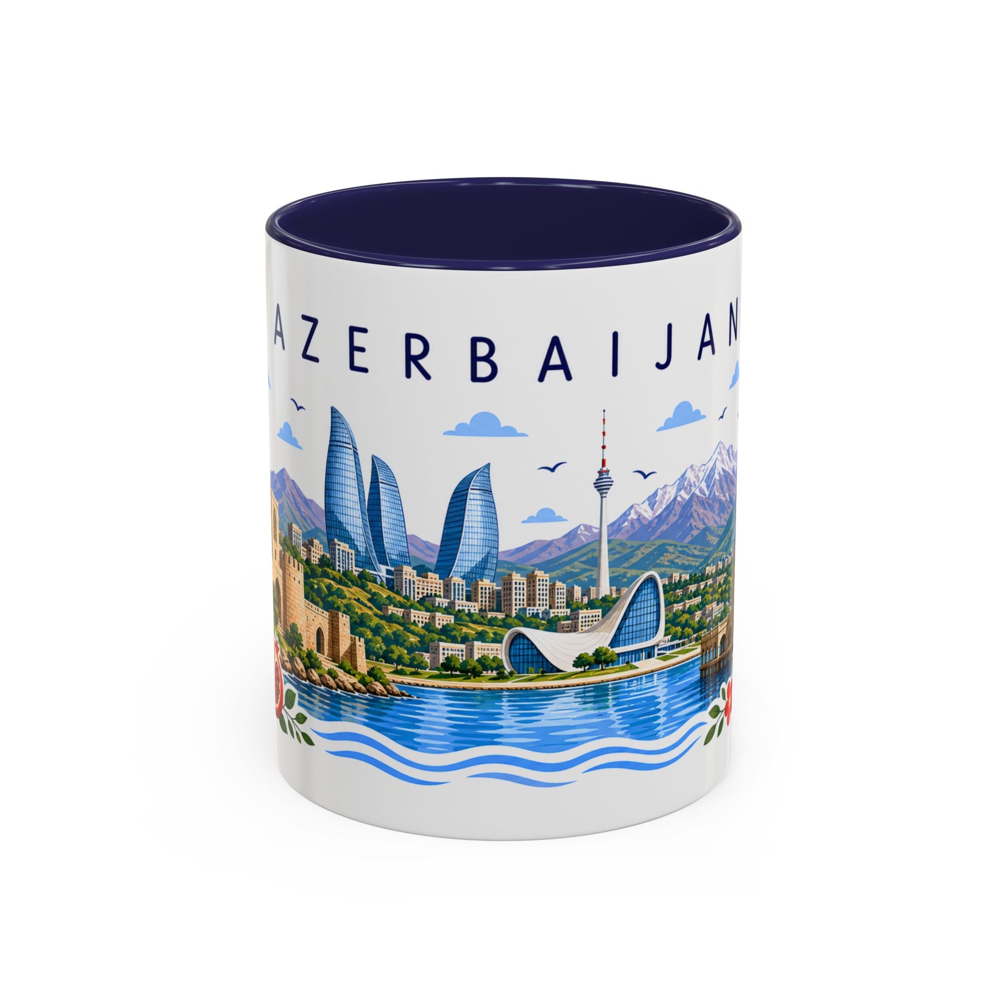 Azerbaijan Coffee Mug | Travel Souvenir Accent Mug | Place Gift Ceramic Cup 11oz 15oz