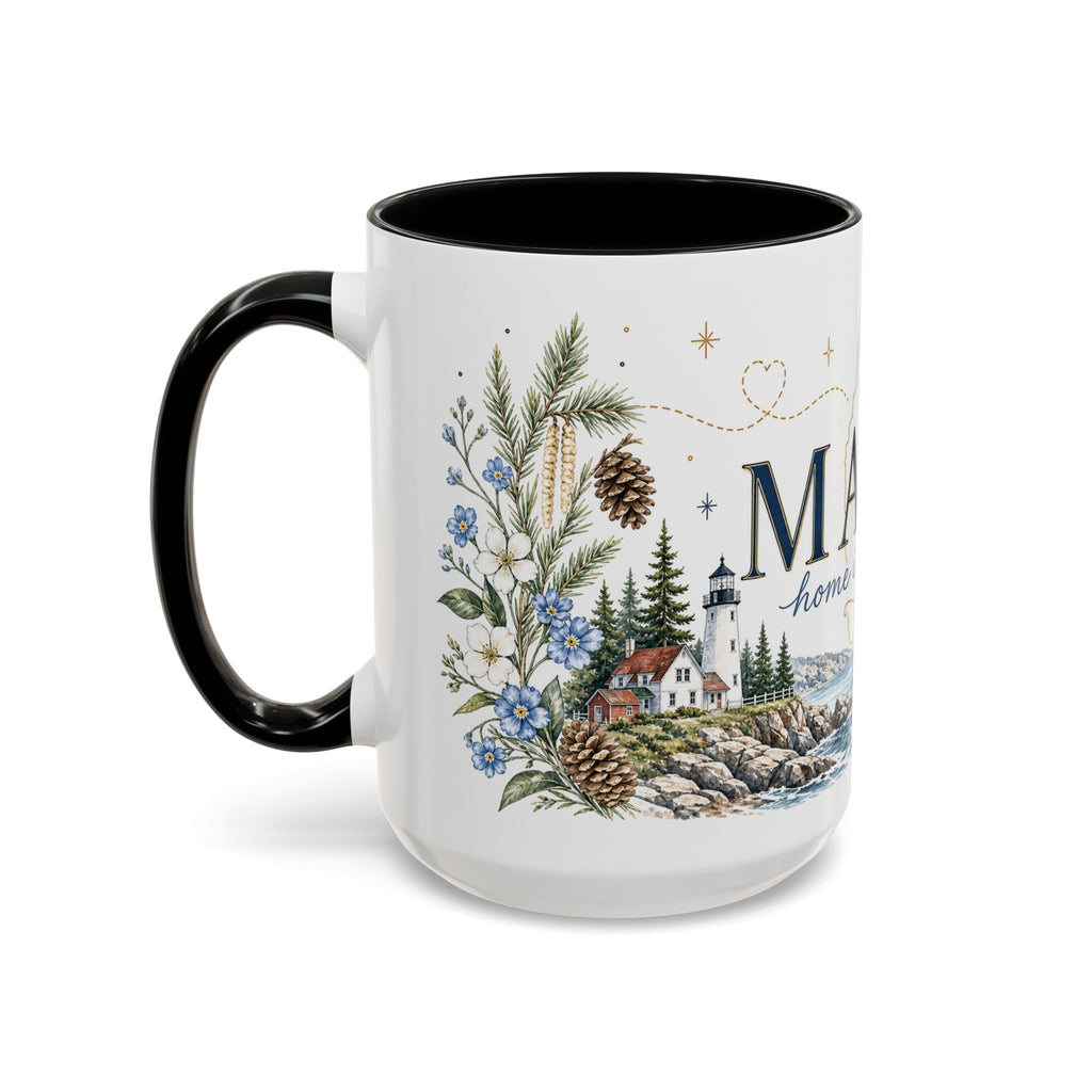 Maine State Mug | Moving Away, Long Distance Friendship Gift | 11oz 15oz Accent Mug