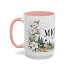 Michigan State Map Mug | Botanical Accents, Lakes Art | Homesick Gift
