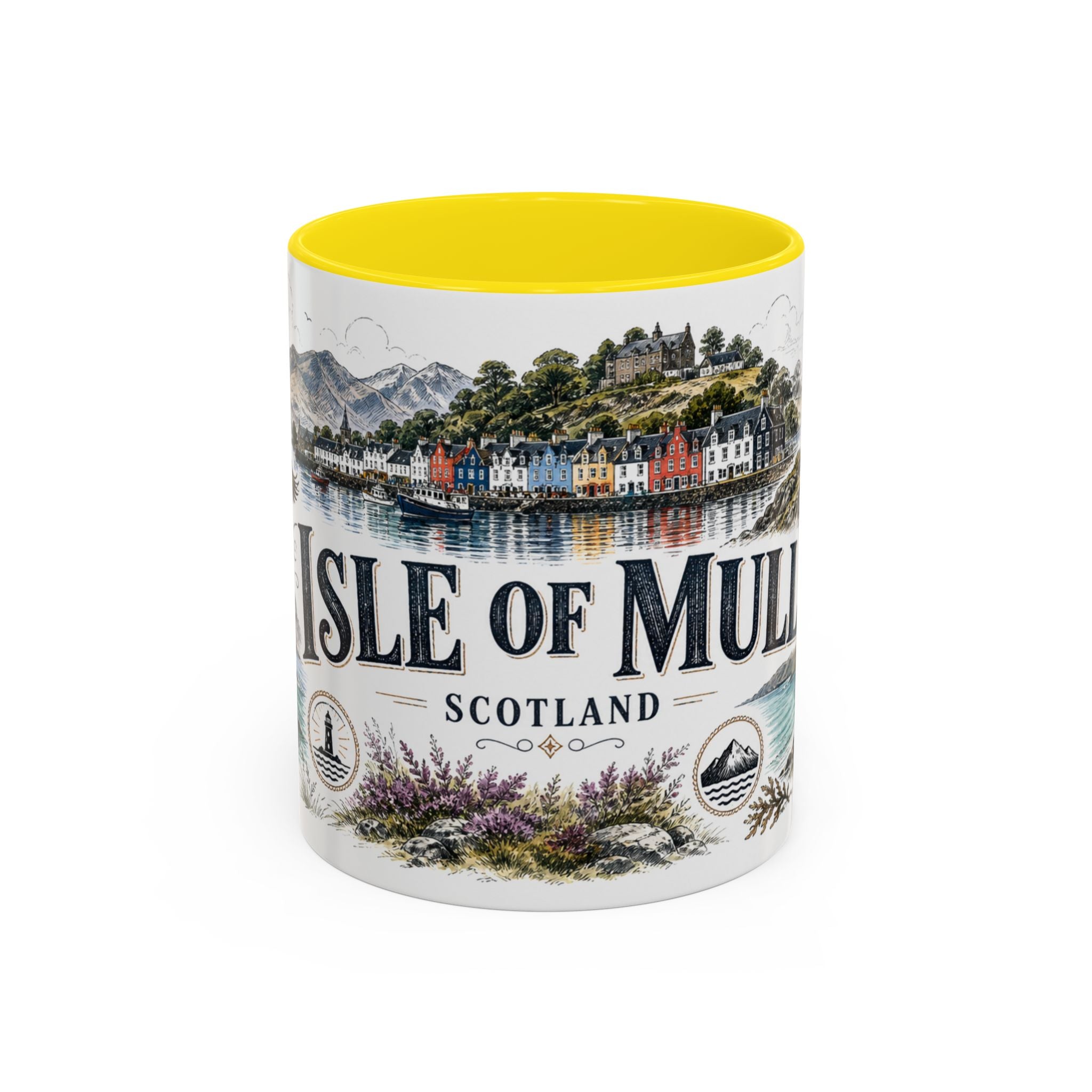 Isle of Mull Mug, Scotland Travel Souvenir, Bucket List Gift, Accent Ceramic Coffee Mug 11oz 15oz