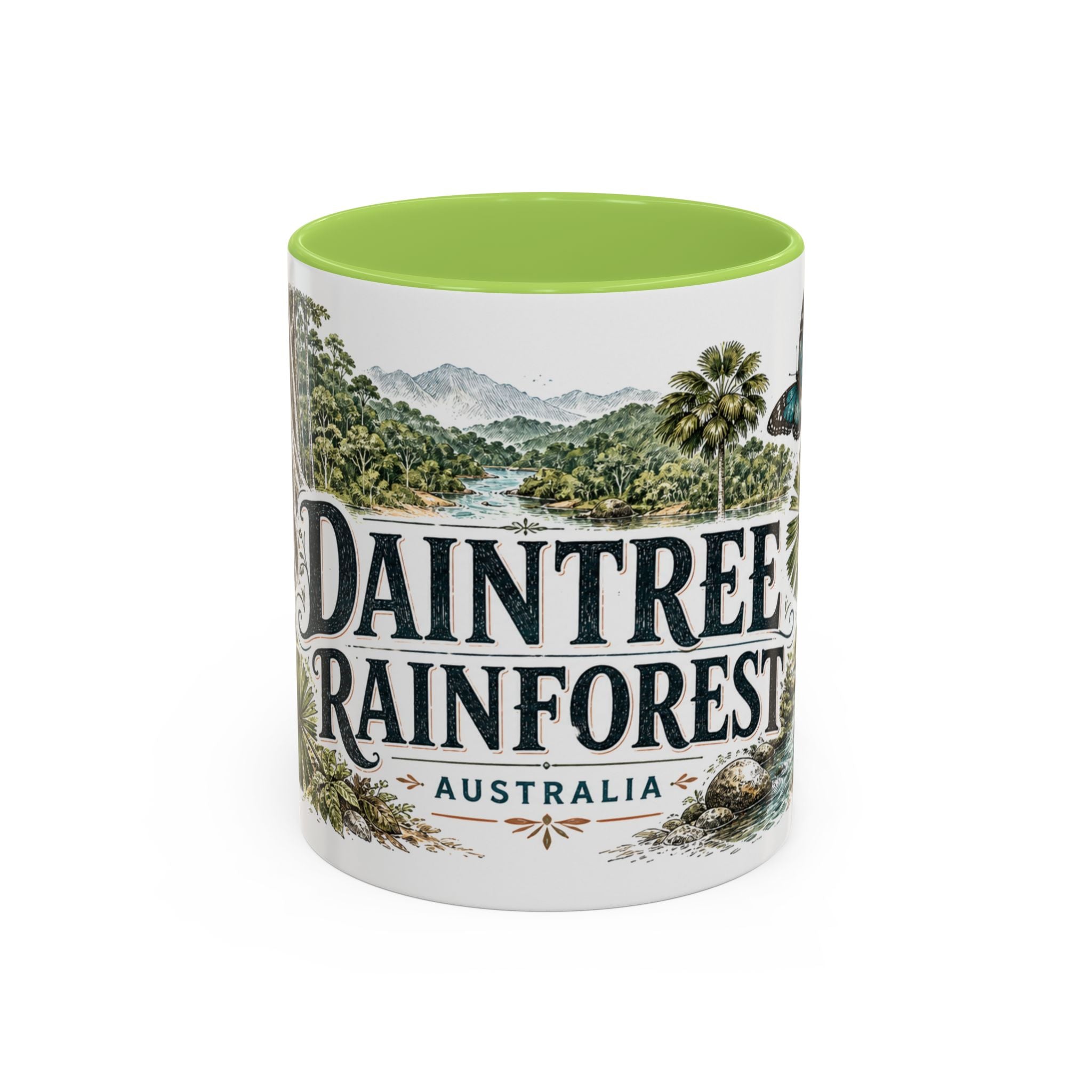 Daintree Rainforest Mug, Australia Travel Souvenir, Bucket List Gift, Accent Ceramic Coffee Mug 11oz 15oz
