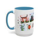 Kyoto Coffee Mug | Postage Stamp Collage Mug | Travel Souvenir Accent Cup 11oz 15oz
