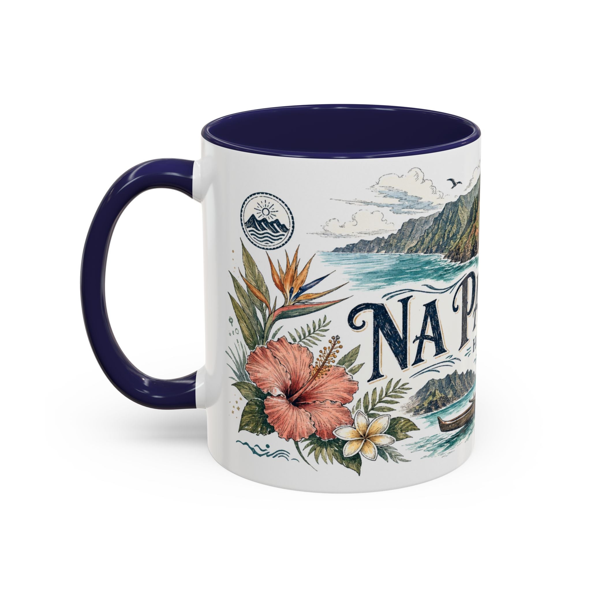 Na Pali Coast Mug, Hawaii Travel Souvenir, Bucket List Gift, Accent Ceramic Coffee Mug 11oz 15oz
