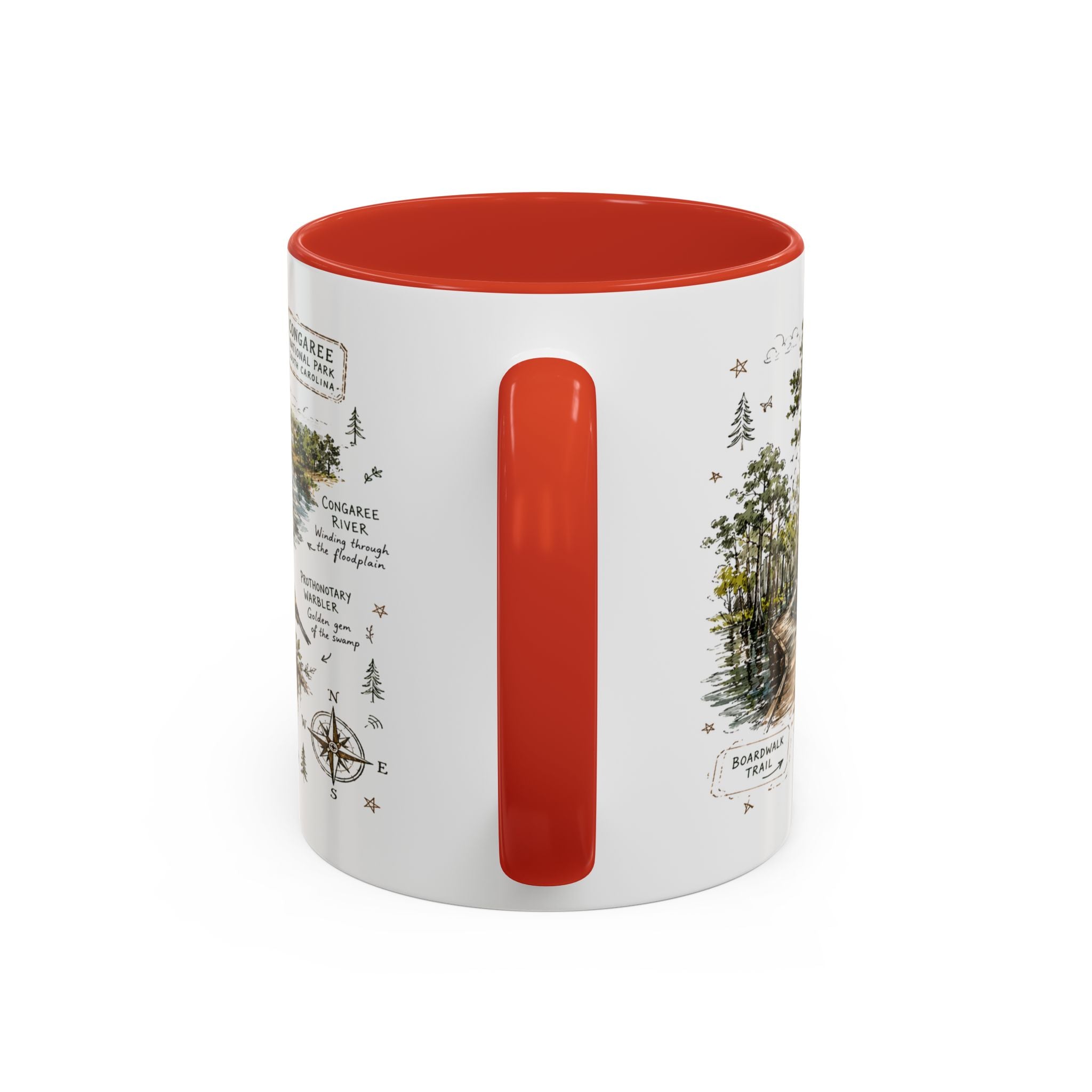Congaree National Park Coffee Mug | South Carolina Forest Floodplain Gift | Accent Color Ceramic 11oz 15oz