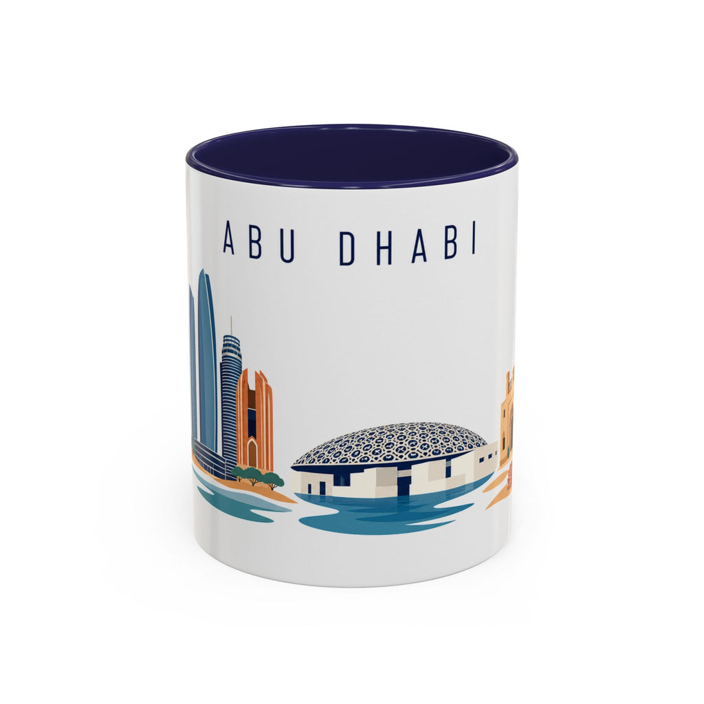 Abu Dhabi Coffee Mug | United Arab Emirates Travel Souvenir | Porcelain Decal City Gift | 11oz 15oz Accent Mug