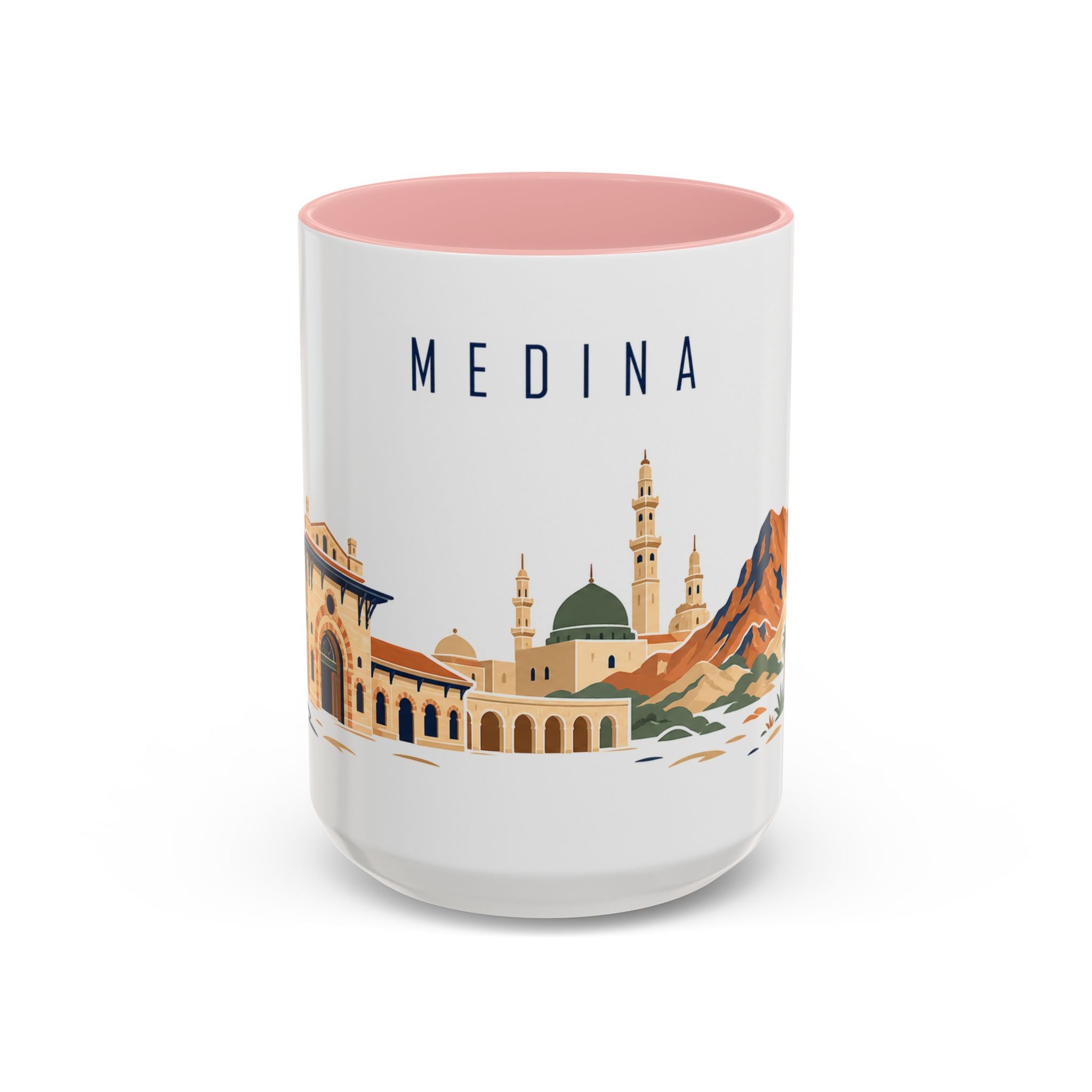 Medina Coffee Mug | Saudi Arabia Travel Souvenir | Porcelain Decal City Gift | 11oz 15oz Accent Mug