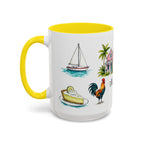 Key West Illustrated Travel Mug | City Souvenir Accent Coffee Mug | 11oz 15oz Ceramic Cup