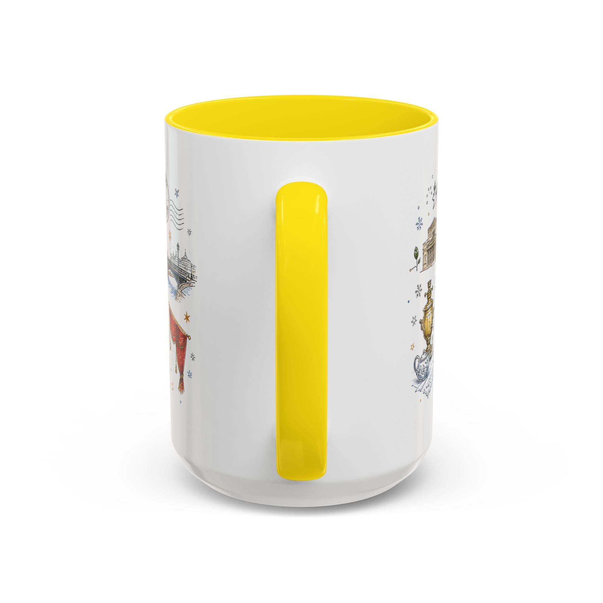 Moscow Coffee Mug | Russia Souvenir Travel Gift | Accent Color Ceramic 11oz 15oz