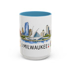 Milwaukee Illustrated Travel Mug | City Souvenir Accent Coffee Mug | 11oz 15oz Ceramic Cup
