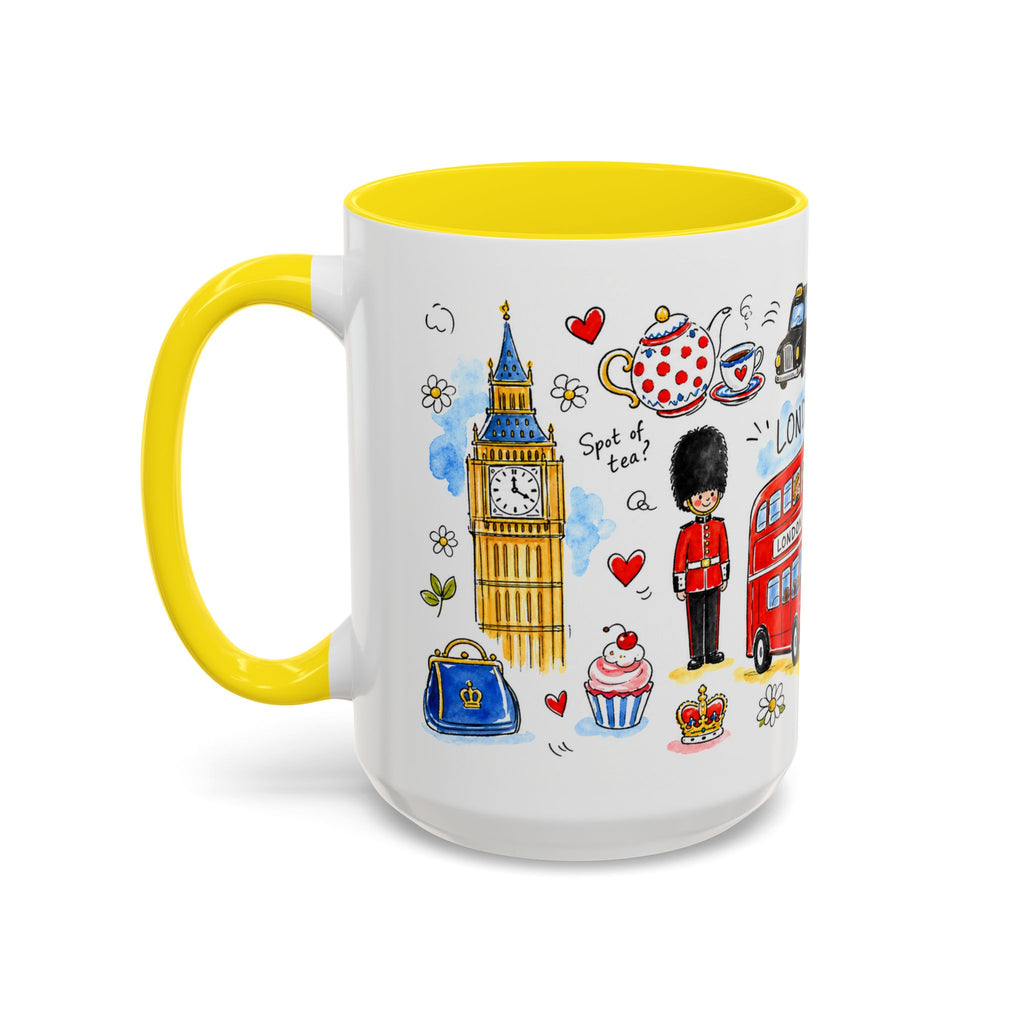 London Travel Mug | European City Souvenir Accent Coffee Mug | 11oz 15oz Ceramic Cup