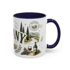 Tuscany Coffee Mug | Travel Destination Souvenir Gift | Accent Color Ceramic 11oz 15oz