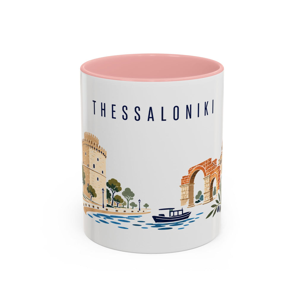 Thessaloniki Coffee Mug | Greece Travel Souvenir | Porcelain Decal City Gift | 11oz 15oz Accent Mug