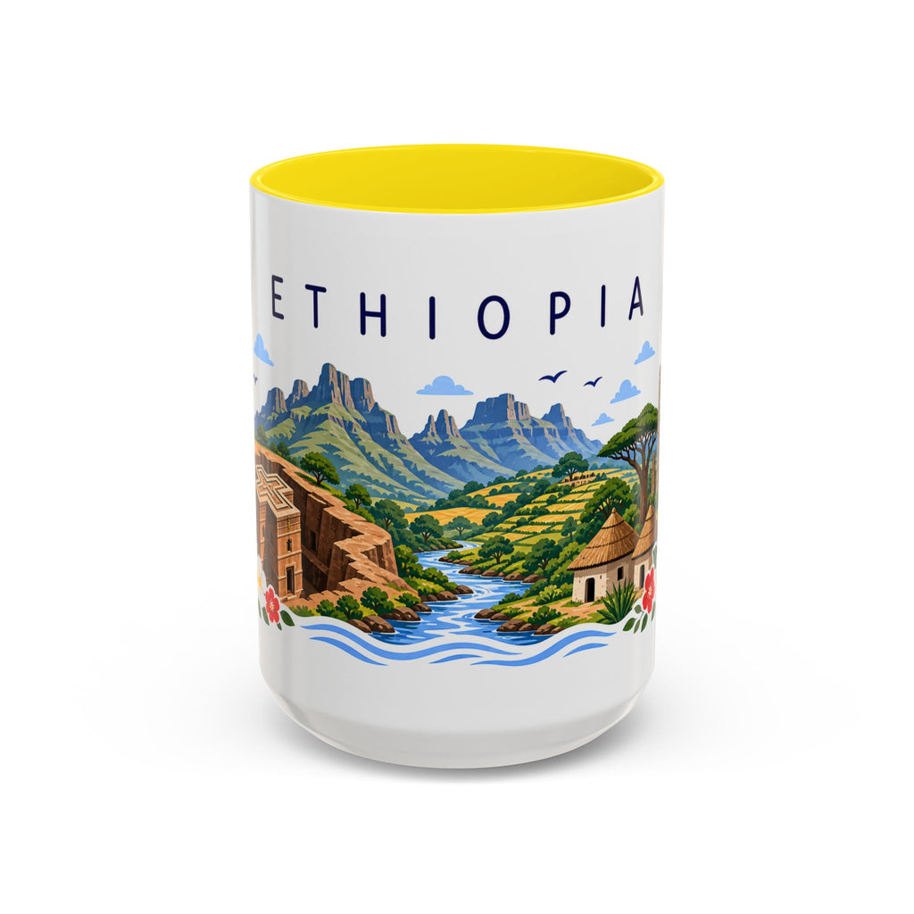 Ethiopia Coffee Mug | Travel Souvenir Accent Mug | Place Gift Ceramic Cup 11oz 15oz