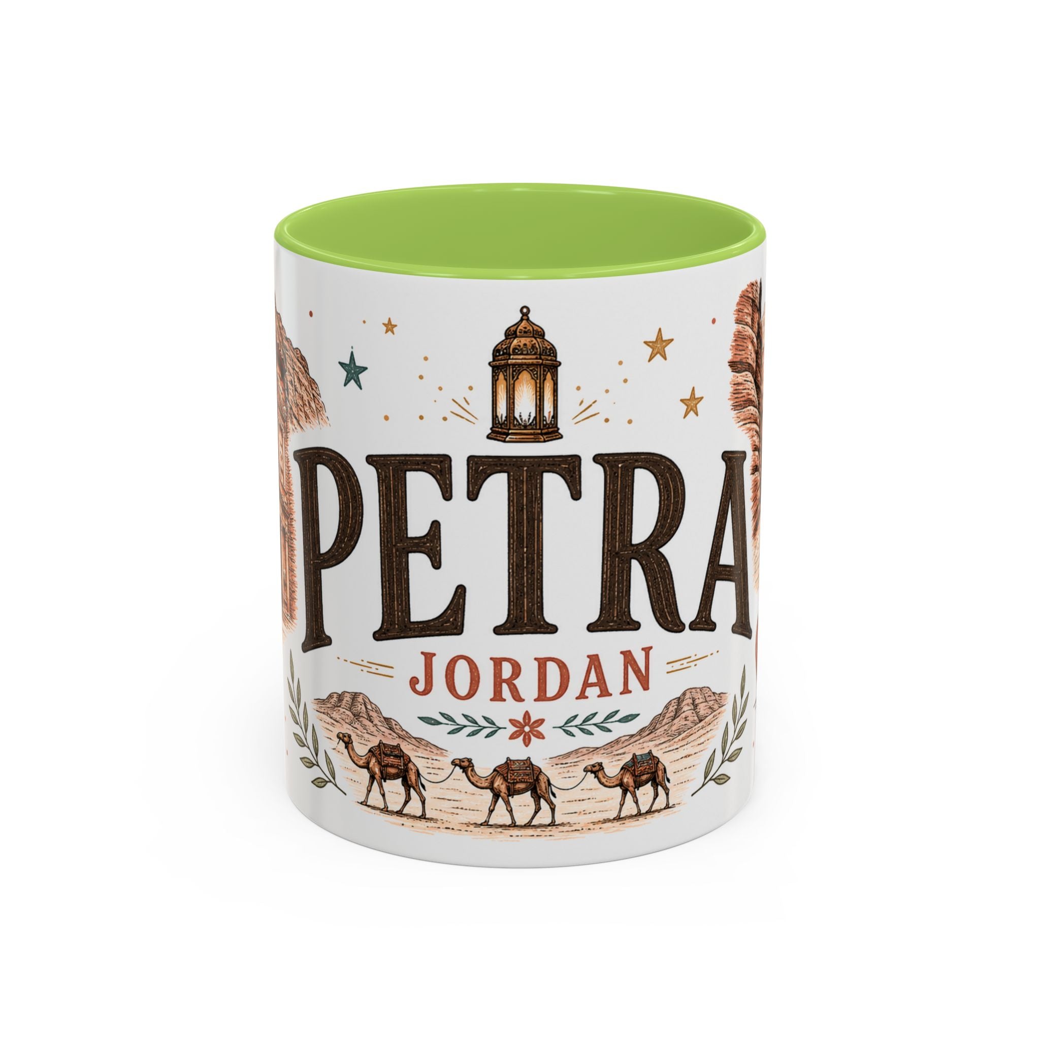 Petra Coffee Mug | Travel Destination Souvenir Gift | Accent Color Ceramic 11oz 15oz