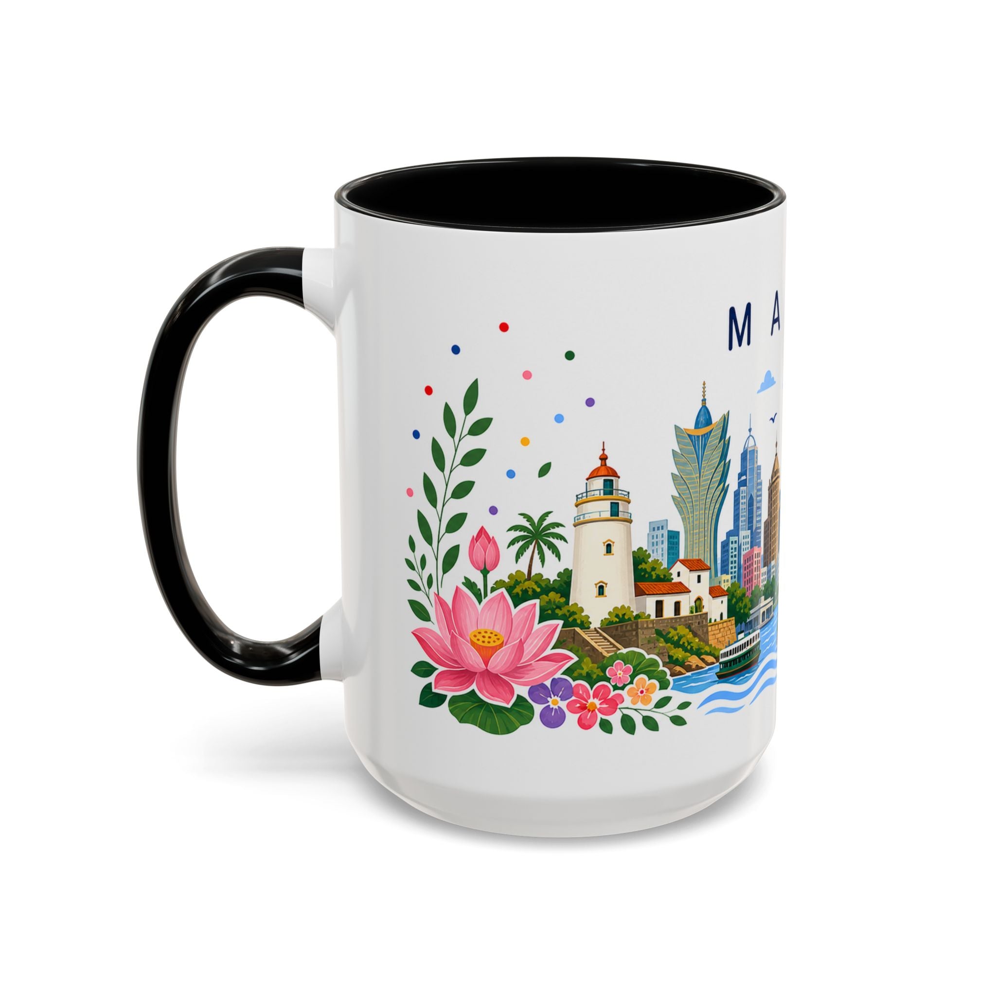 Macau Coffee Mug | Travel Souvenir Accent Mug | Place Gift Ceramic Cup 11oz 15oz