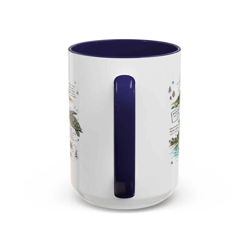 American Samoa National Park Coffee Mug | Pacific Island Rainforest Reef Gift | Accent Color Ceramic 11oz 15oz