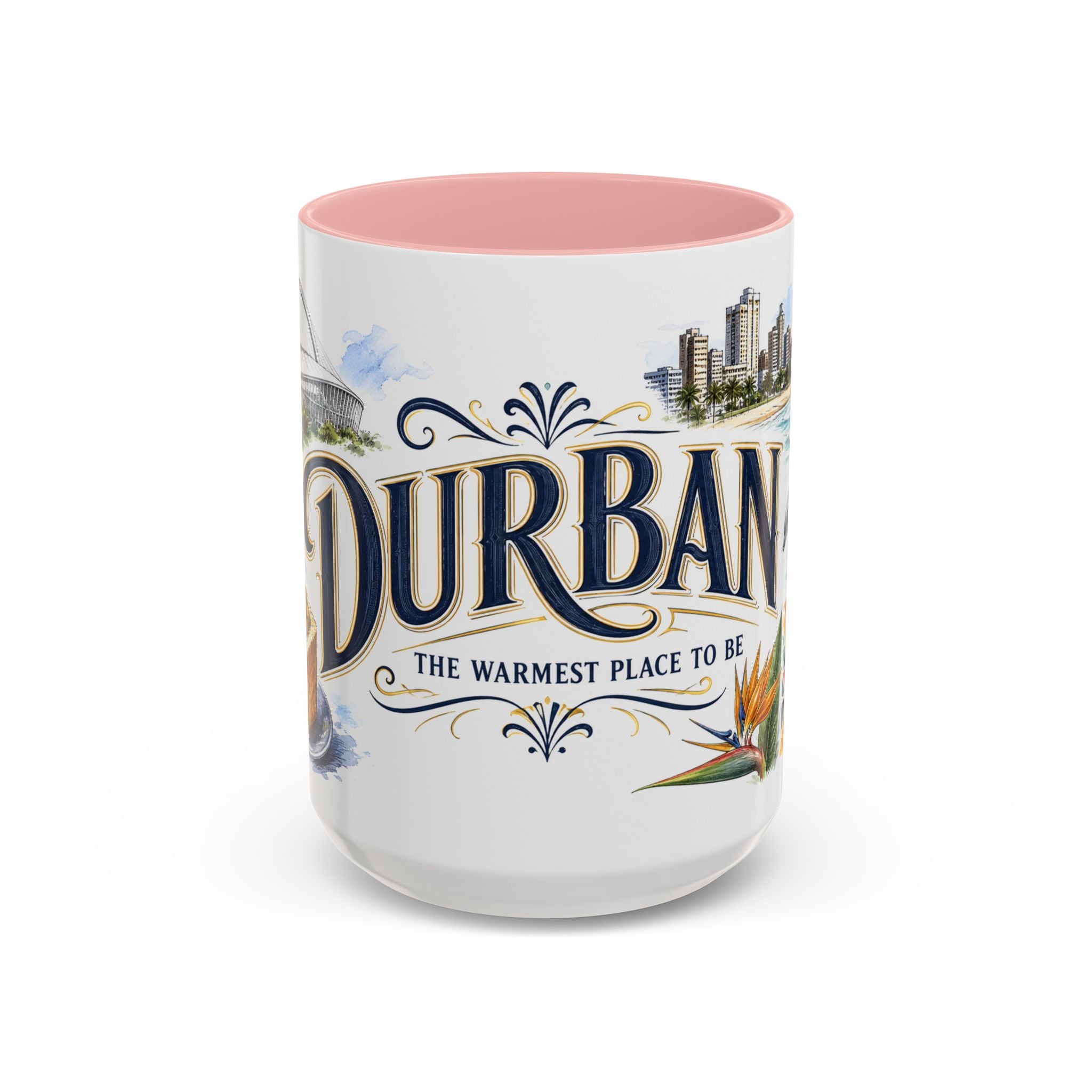 Durban Coffee Mug | South Africa Travel Souvenir | Vintage Illustrated City Gift | 11 oz 15 oz Accent Mug