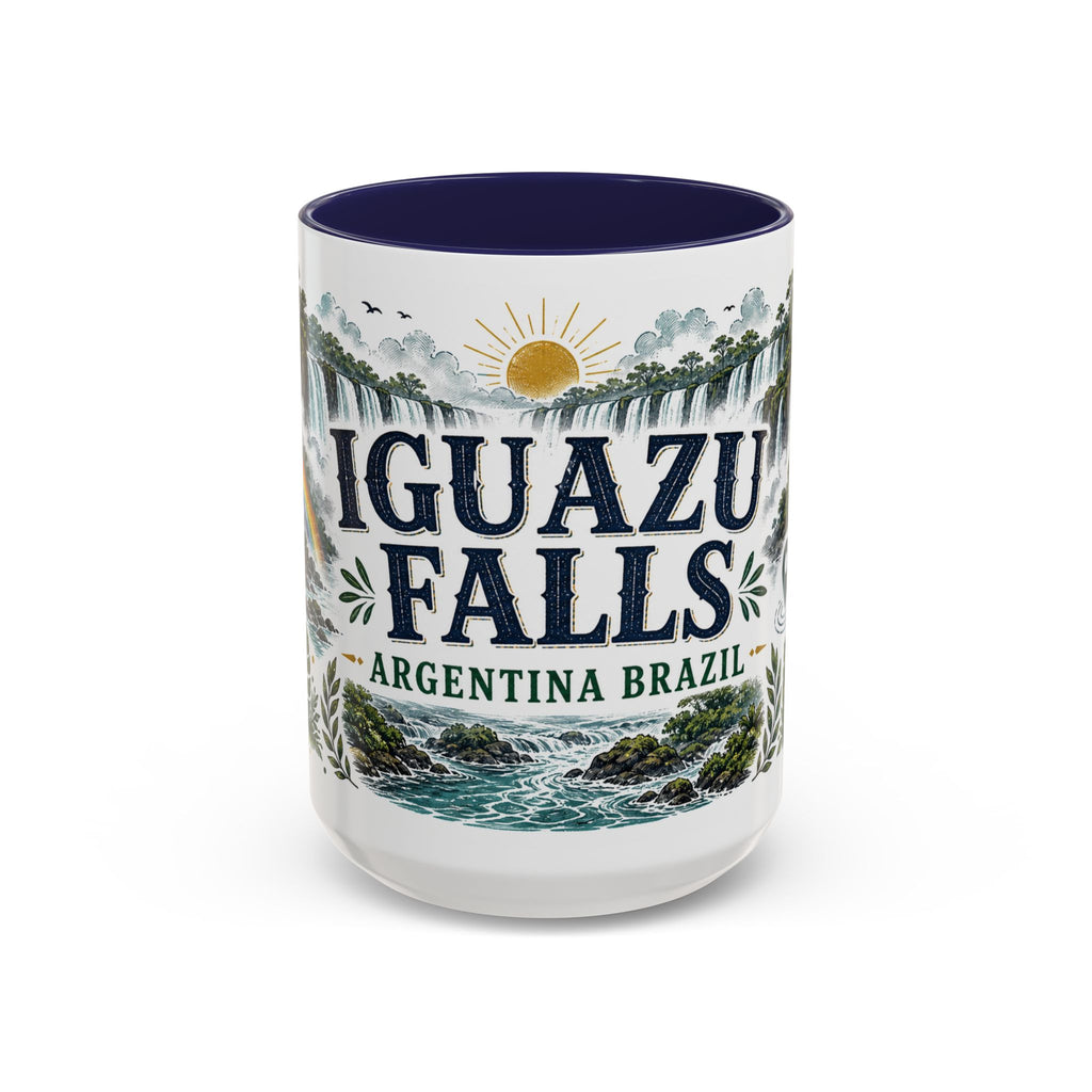 Iguazu Falls Coffee Mug | Travel Destination Souvenir Gift | Accent Color Ceramic 11oz 15oz