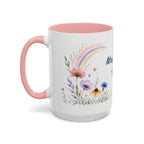 Personalized Kindergarten Teacher Mug | Custom Name Wildflower Rainbow Cup | Back to School Gift