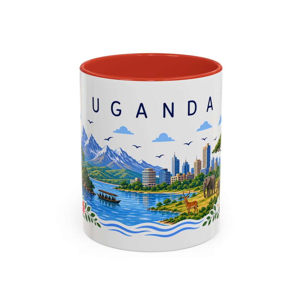 Uganda Coffee Mug | Travel Souvenir Accent Mug | Place Gift Ceramic Cup 11oz 15oz