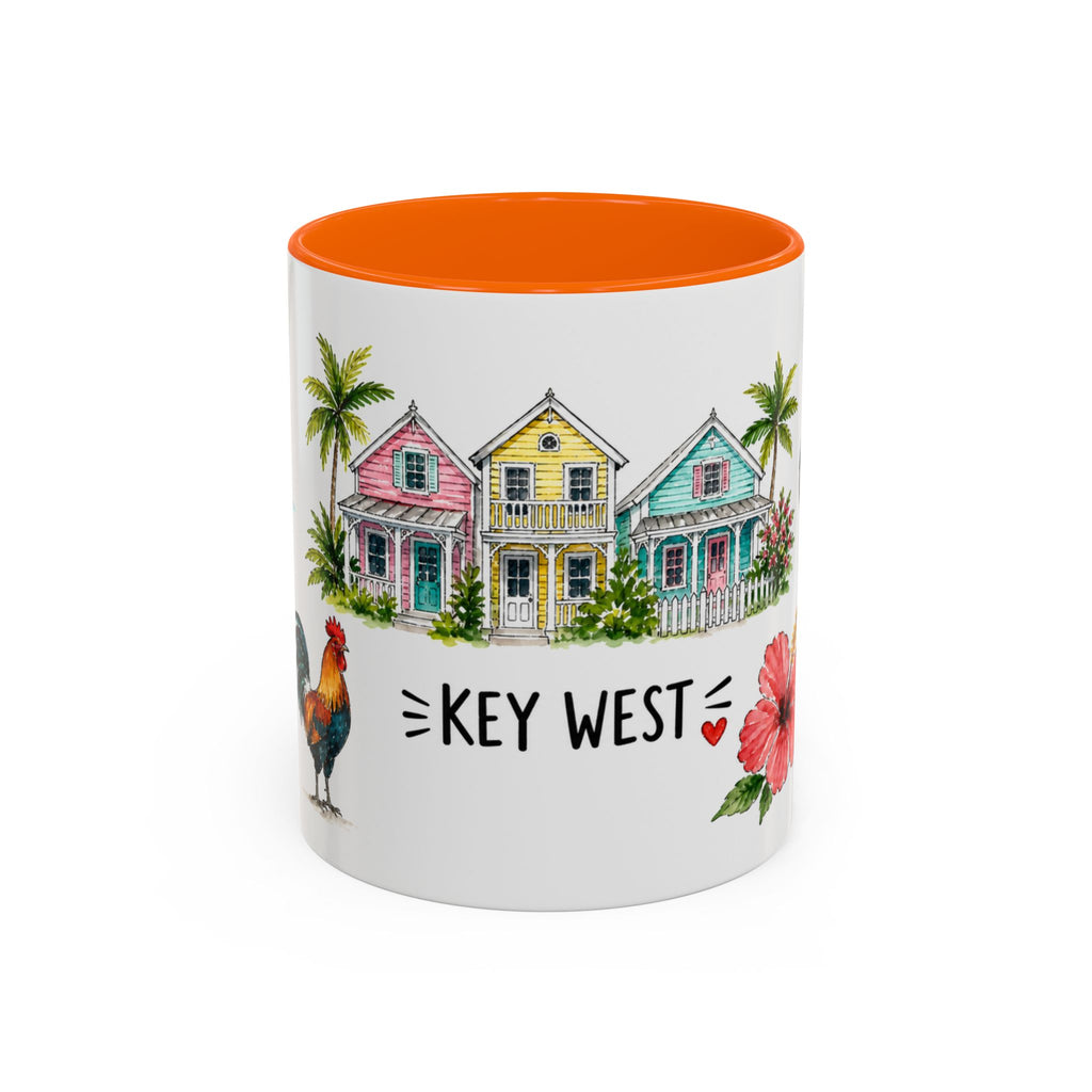 Key West Illustrated Travel Mug | City Souvenir Accent Coffee Mug | 11oz 15oz Ceramic Cup