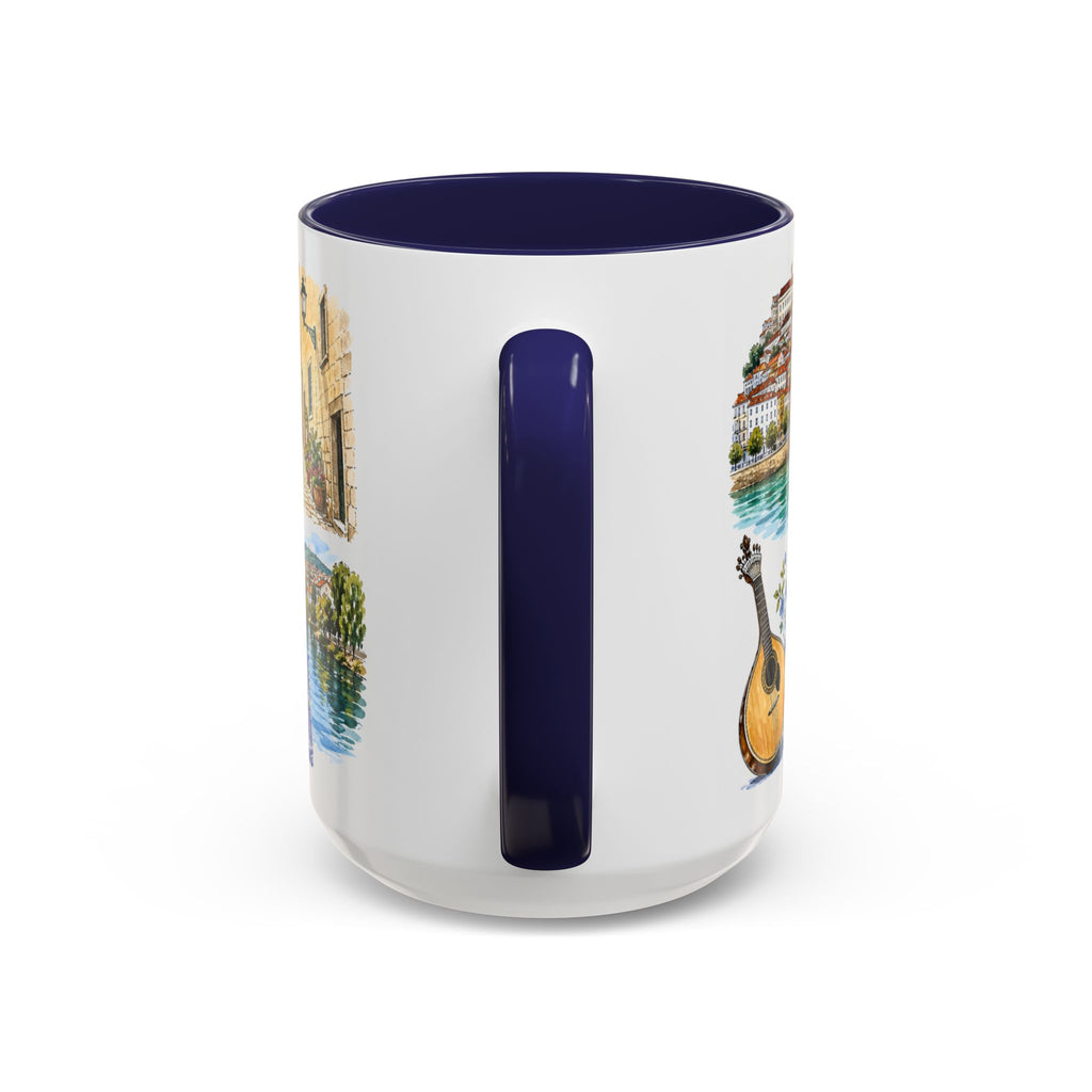 Coimbra Illustrated Travel Mug | City Souvenir Accent Coffee Mug | 11oz 15oz Ceramic Cup