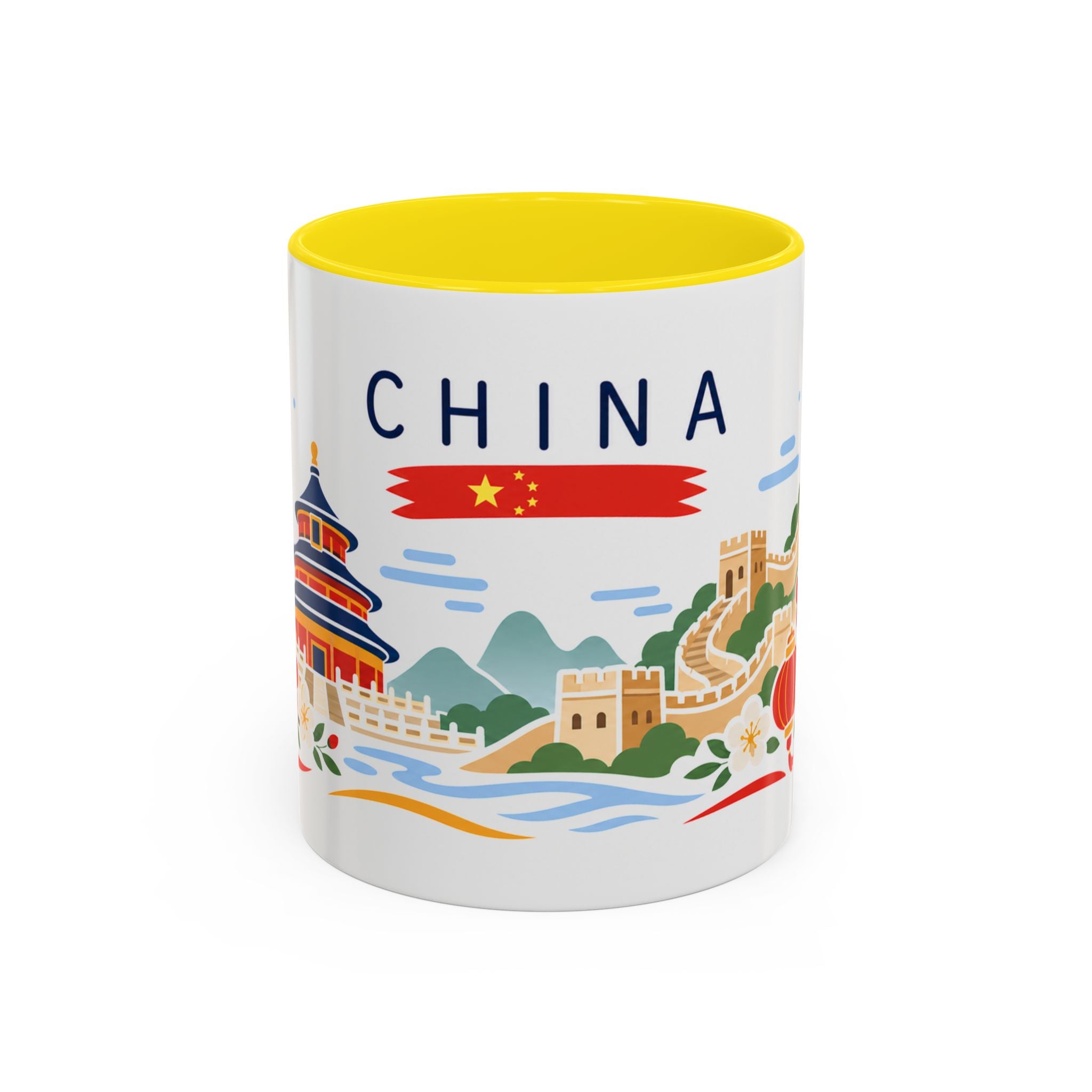China Coffee Mug | Travel Souvenir Accent Mug | Country Gift Ceramic Cup 11oz 15oz
