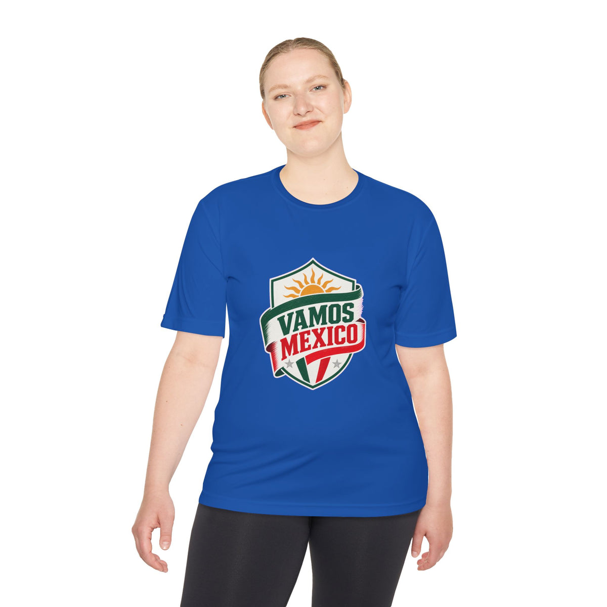 Vamos Mexico Soccer Fan Tee, Moisture Wicking Sport Shirt