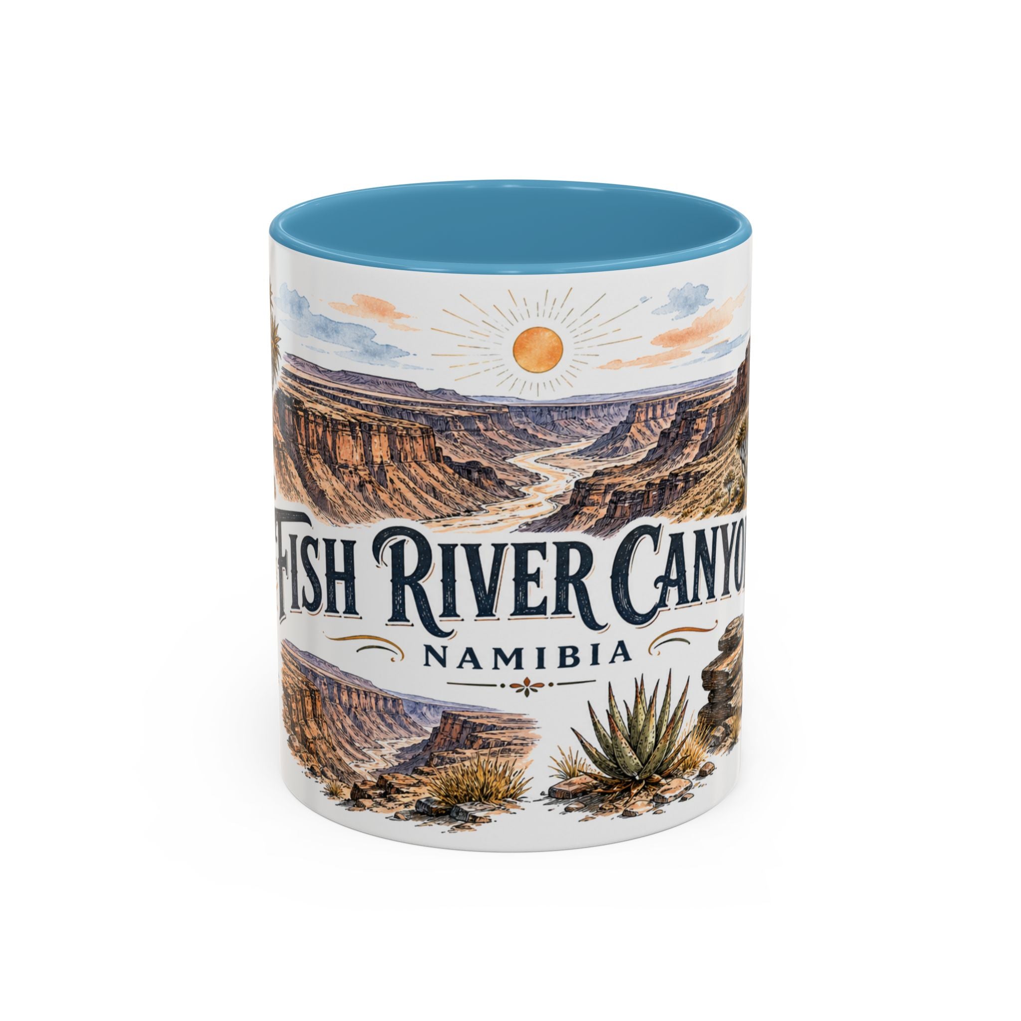 Fish River Canyon Mug, Namibia Travel Souvenir, Bucket List Gift, Accent Ceramic Coffee Mug 11oz 15oz