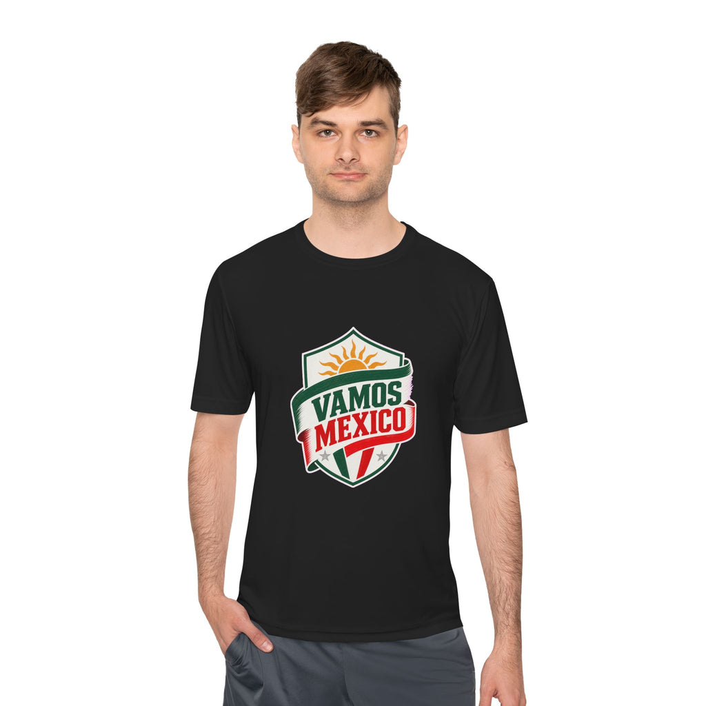Vamos Mexico Soccer Fan Tee, Moisture Wicking Sport Shirt