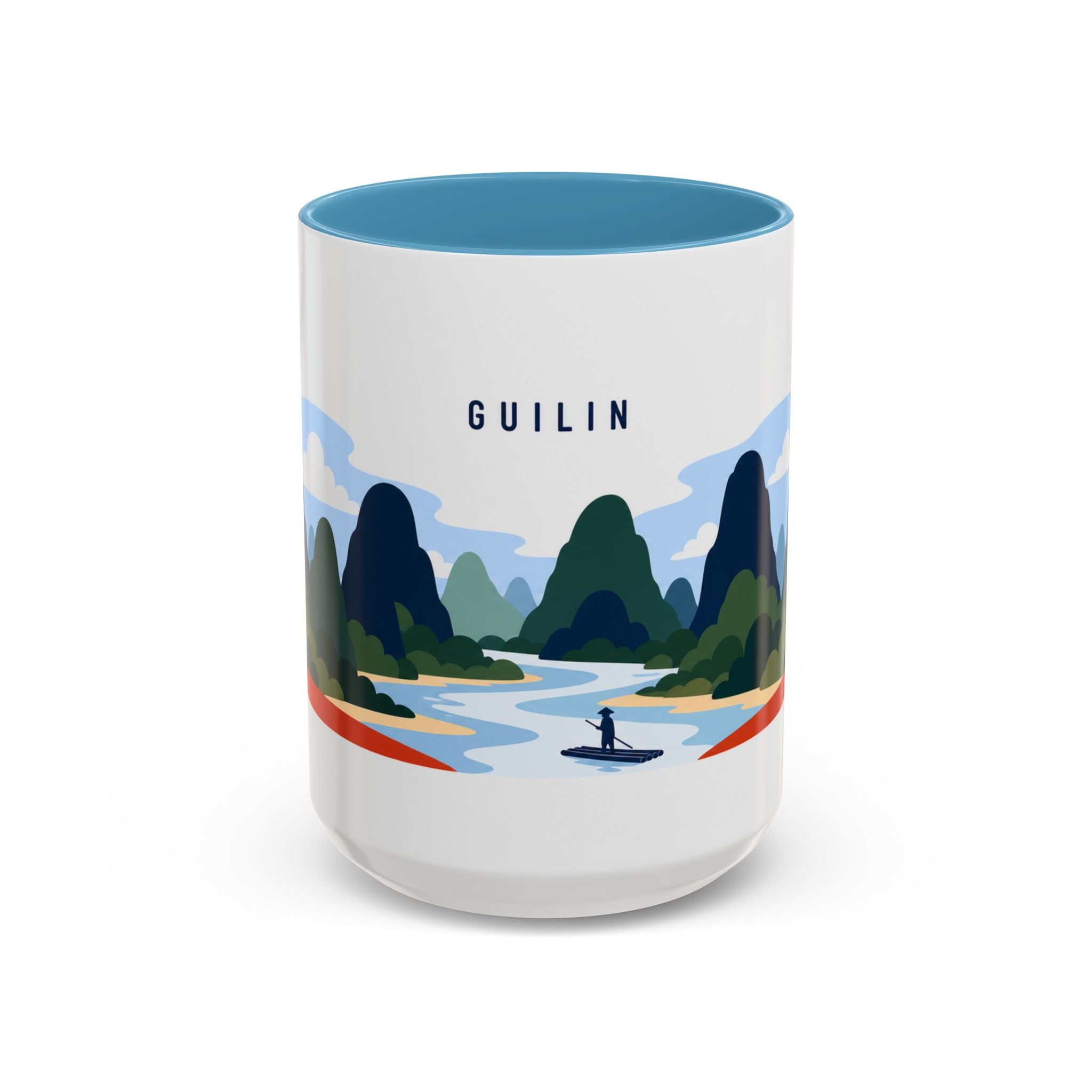 Guilin Coffee Mug | Travel Destination Souvenir Gift | Accent Color Ceramic 11oz 15oz