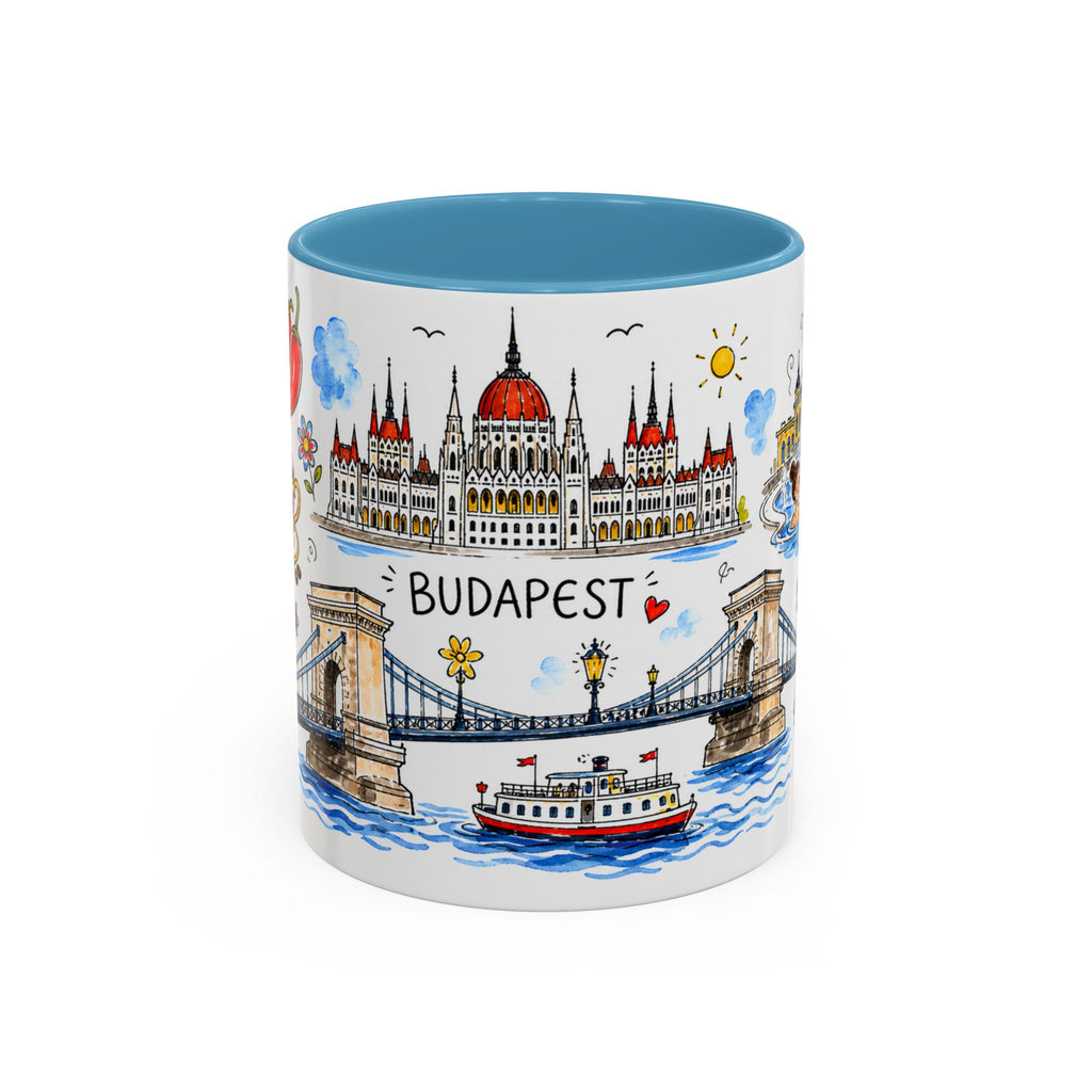 Budapest Travel Mug | European City Souvenir Accent Coffee Mug | 11oz 15oz Ceramic Cup