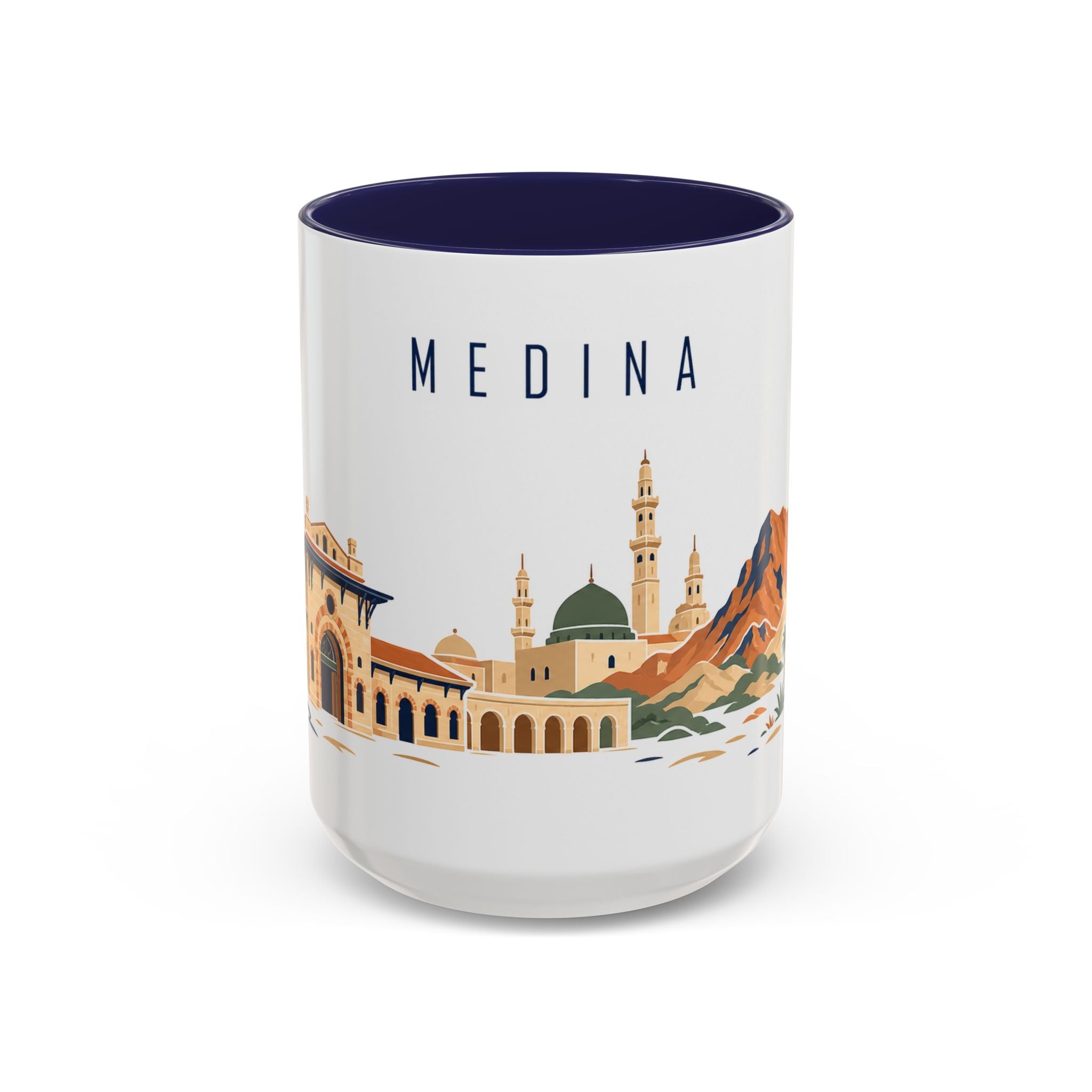 Medina Coffee Mug | Saudi Arabia Travel Souvenir | Porcelain Decal City Gift | 11oz 15oz Accent Mug