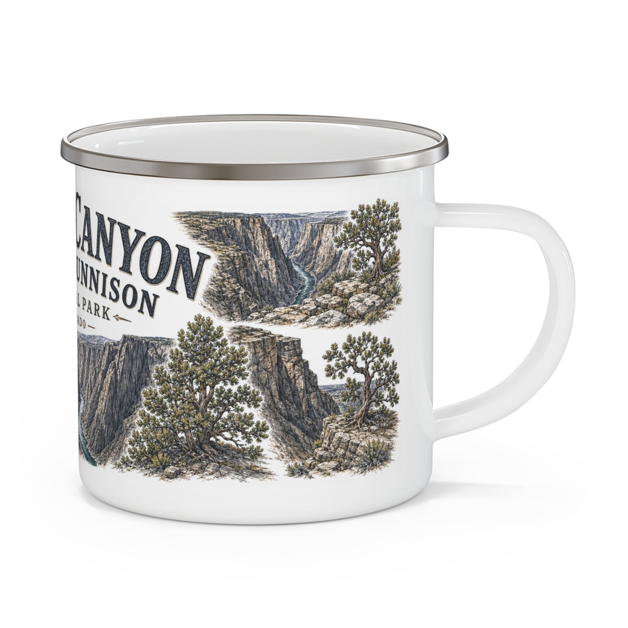 Black Canyon of the Gunnison National Park Vintage Enamel Camping Mug | 12oz National Park Hiking Gift