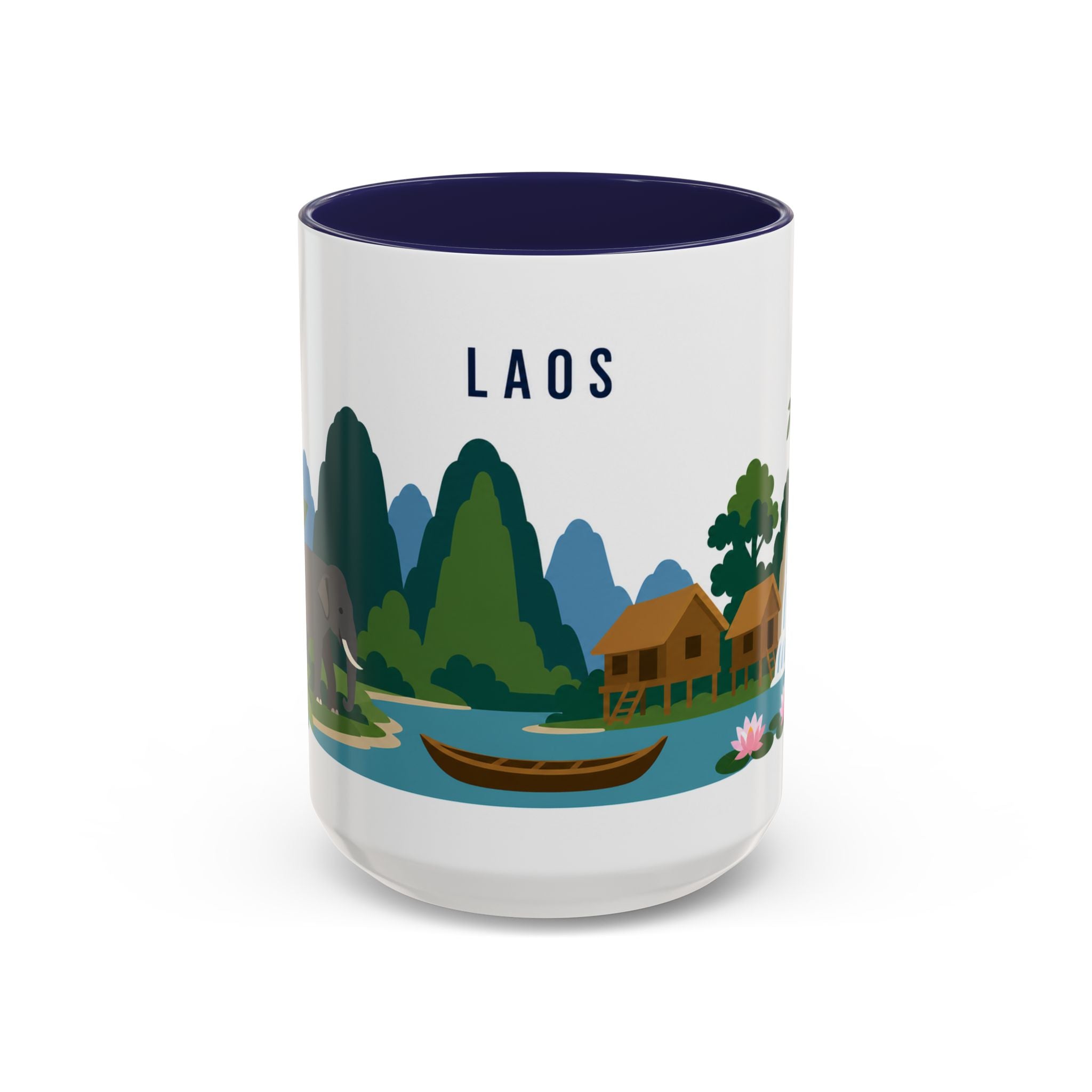 Laos Coffee Mug | Travel Souvenir Accent Mug | Country Gift Ceramic Cup 11oz 15oz