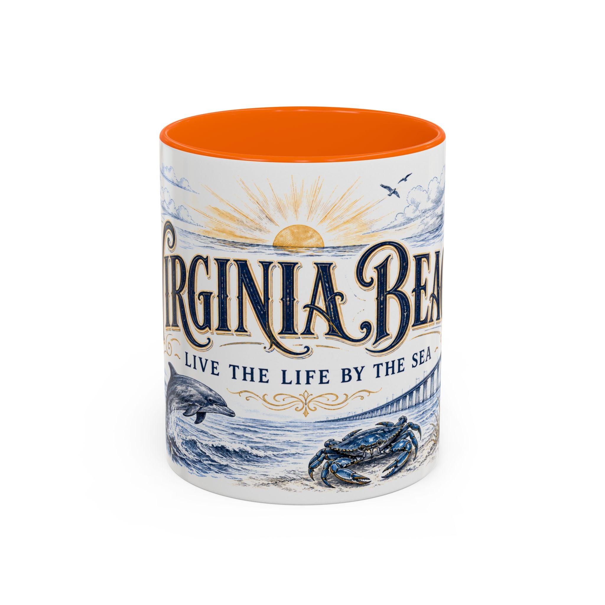 Virginia Beach Coffee Mug | United States Travel Souvenir | Vintage Illustrated City Gift | 11 oz 15 oz Accent Mug