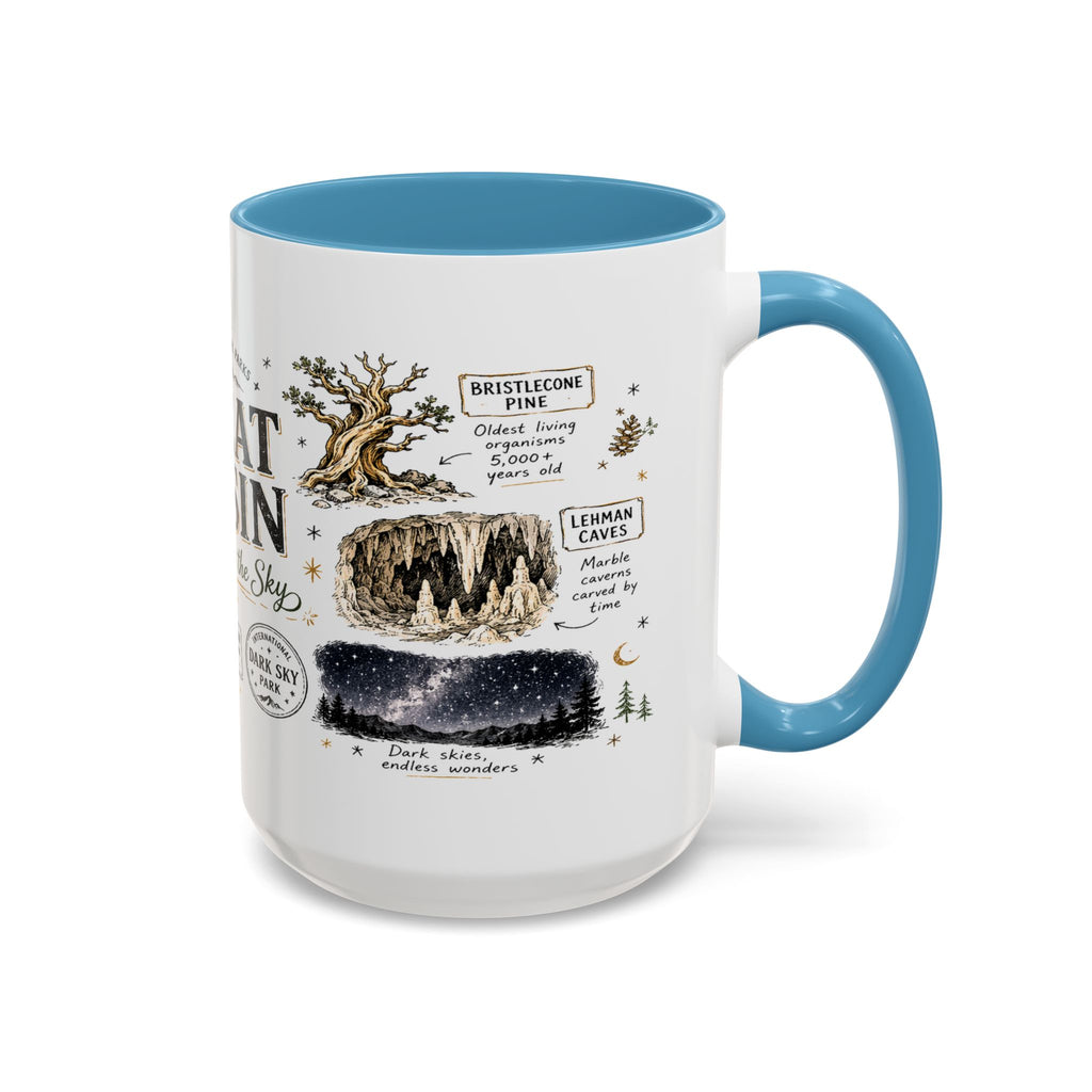 Great Basin National Park Coffee Mug | Nevada Desert Stargazing Hiking Gift | Accent Color Ceramic 11oz 15oz