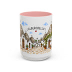 Alberobello Illustrated Travel Mug | Italy Souvenir Accent Coffee Mug | 11oz 15oz Ceramic Cup
