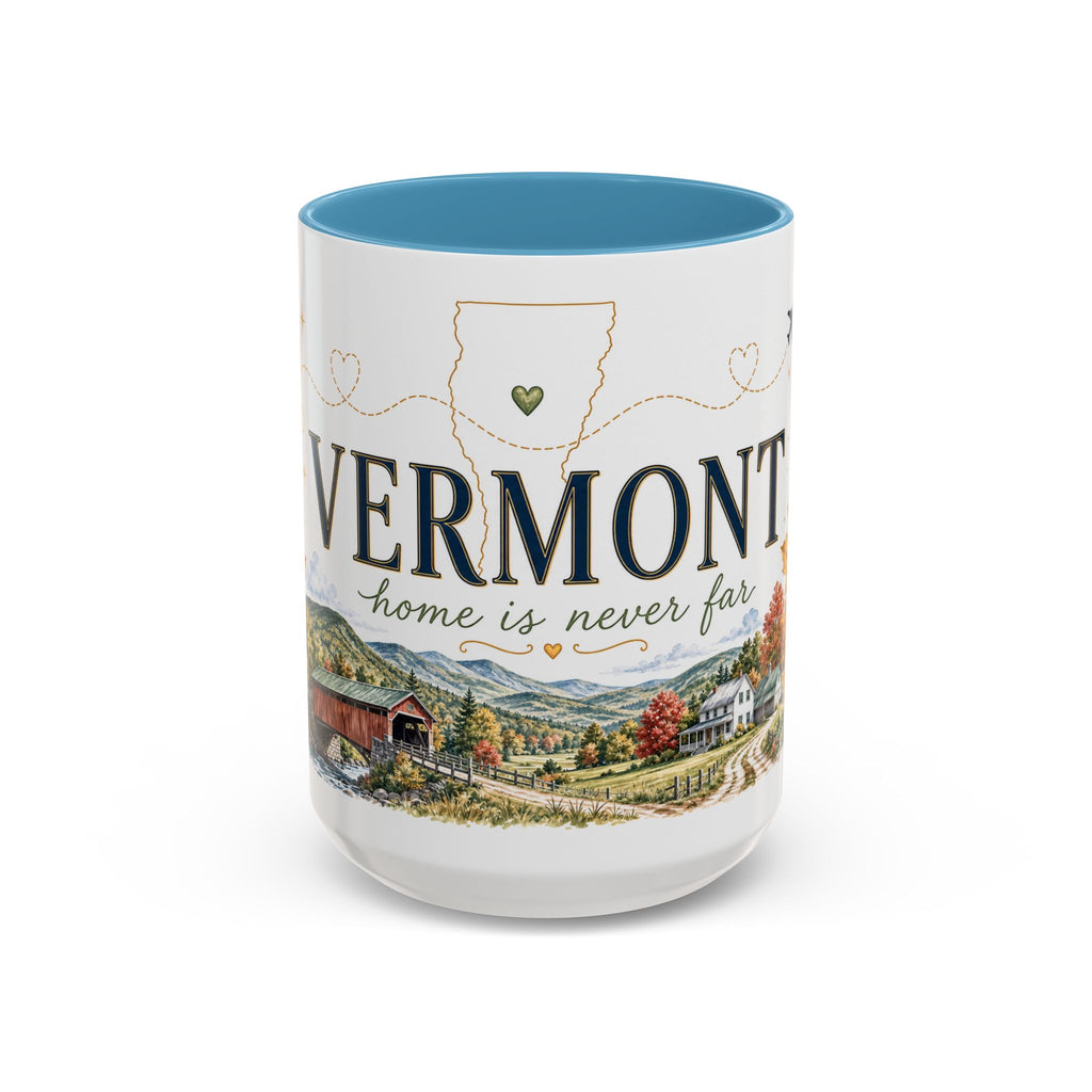 Vermont Home State Mug | Moving Away Gift | Long Distance Friendship Coffee Cup | 11oz 15oz Accent Mug