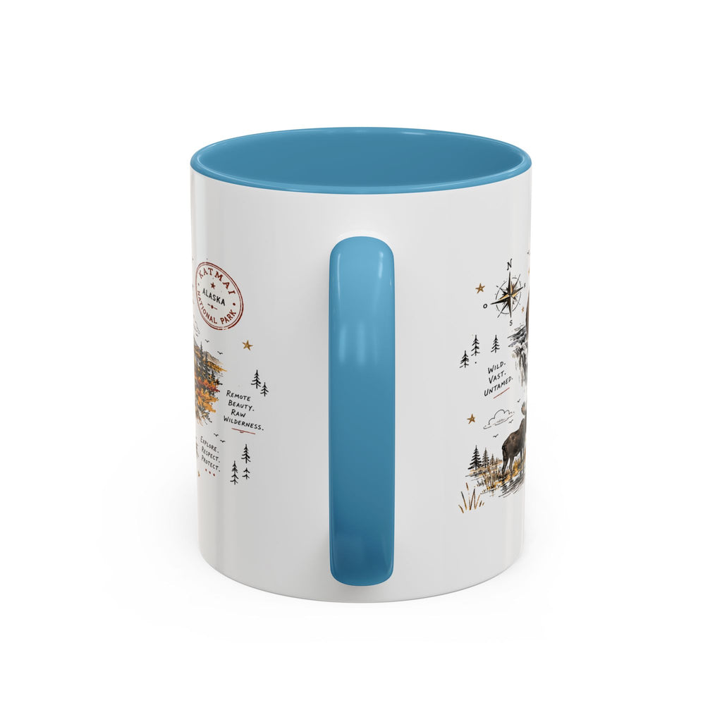 Katmai National Park Coffee Mug | Alaska Bear Watching Wildlife Gift | Accent Color Ceramic 11oz 15oz