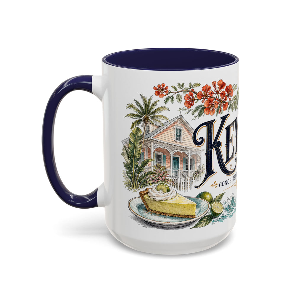 Key West Coffee Mug | United States Travel Souvenir | Vintage Illustrated City Gift | 11 oz 15 oz Accent Mug